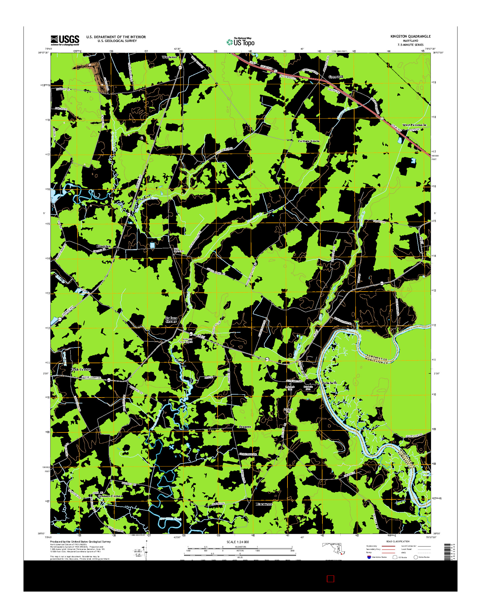 USGS US TOPO 7.5-MINUTE MAP FOR KINGSTON, MD 2014
