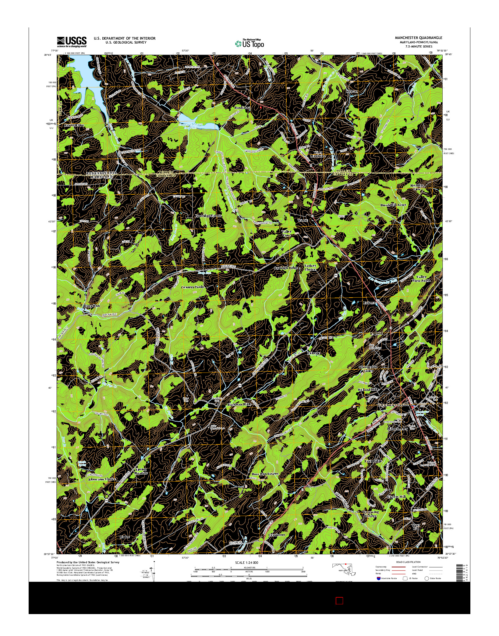 USGS US TOPO 7.5-MINUTE MAP FOR MANCHESTER, MD-PA 2014