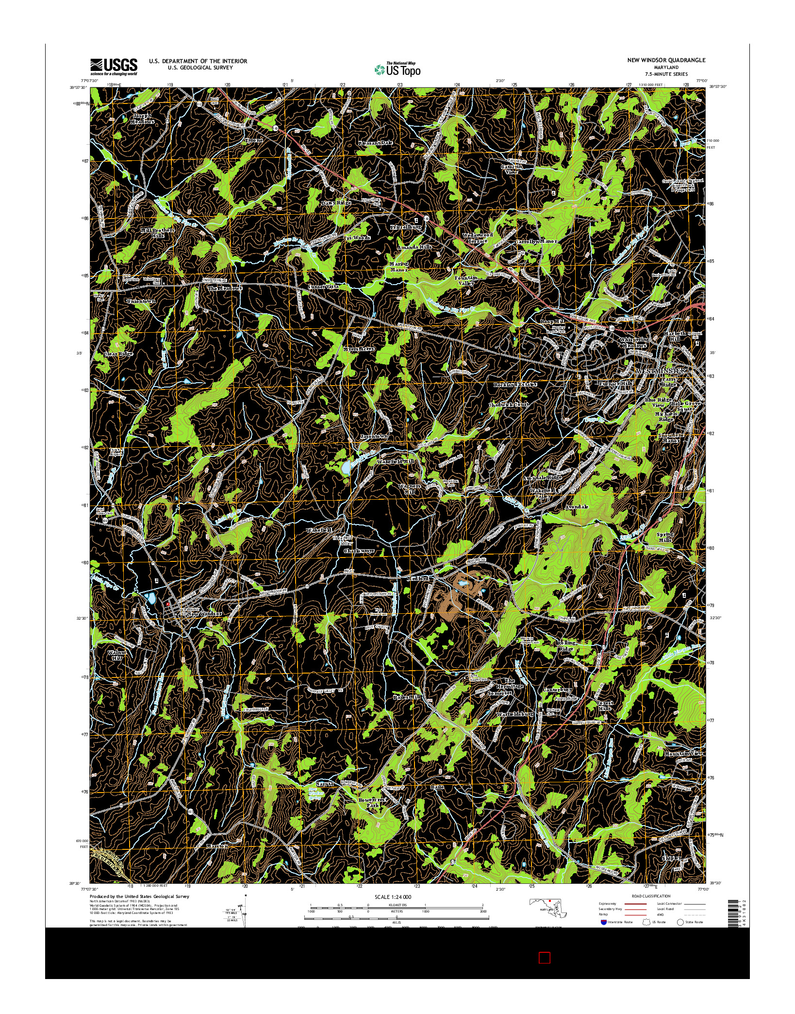 USGS US TOPO 7.5-MINUTE MAP FOR NEW WINDSOR, MD 2014