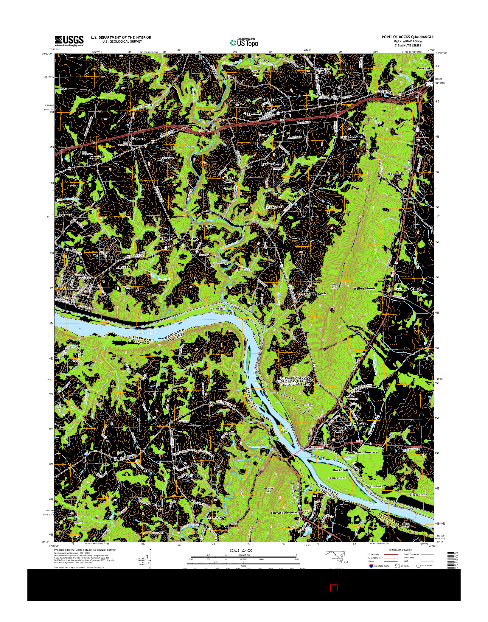 USGS US TOPO 7.5-MINUTE MAP FOR POINT OF ROCKS, MD-VA 2014