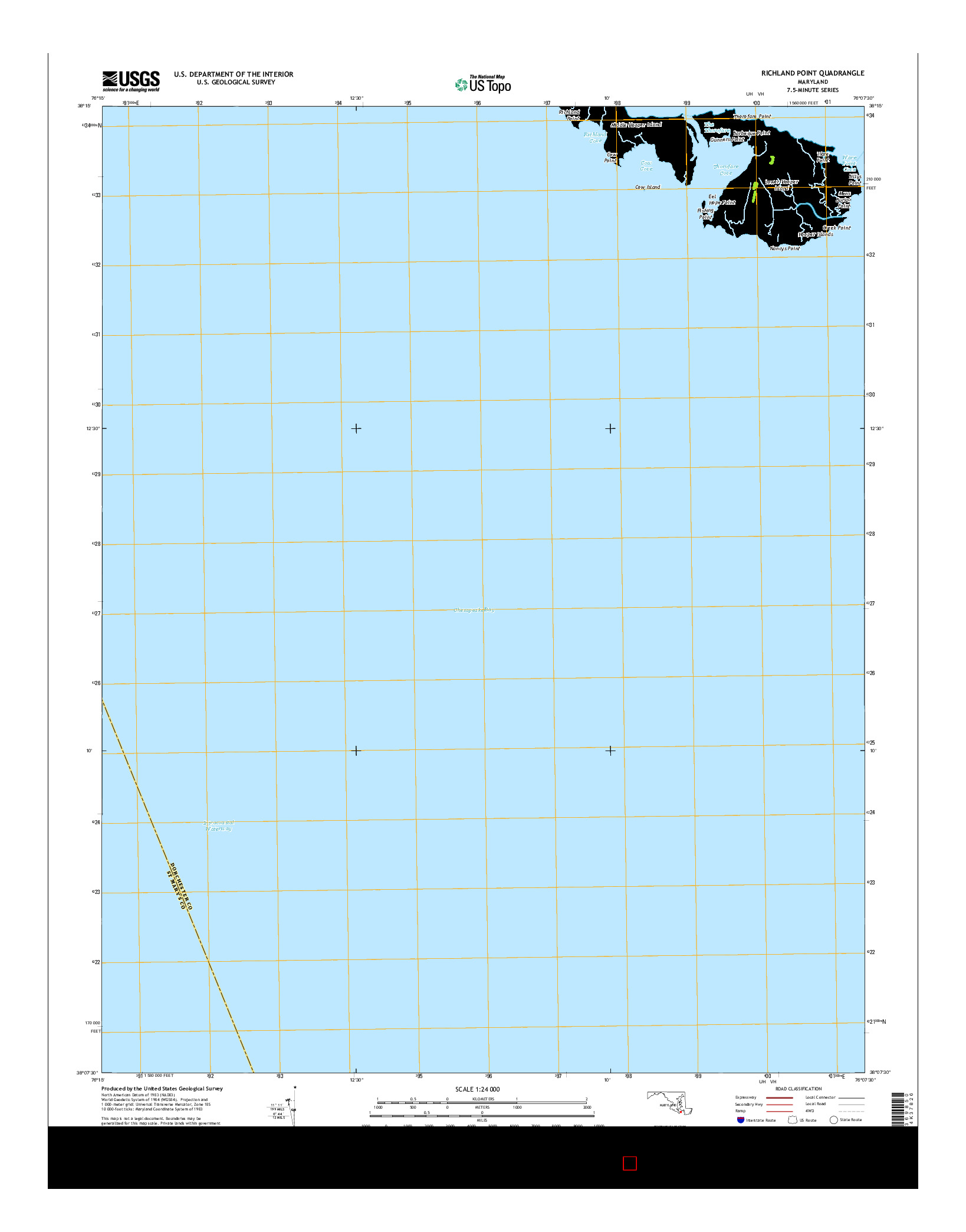 USGS US TOPO 7.5-MINUTE MAP FOR RICHLAND POINT, MD 2014