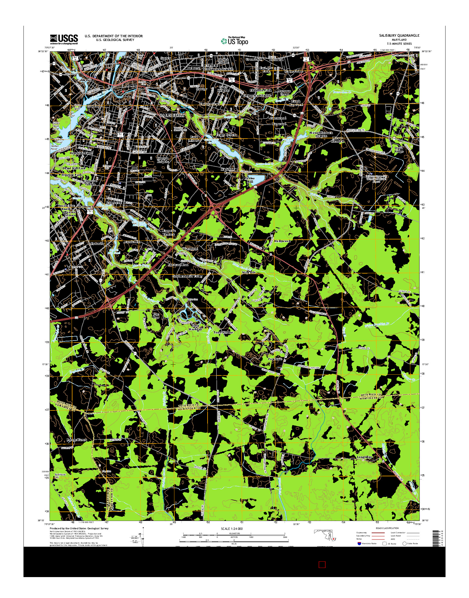 USGS US TOPO 7.5-MINUTE MAP FOR SALISBURY, MD 2014