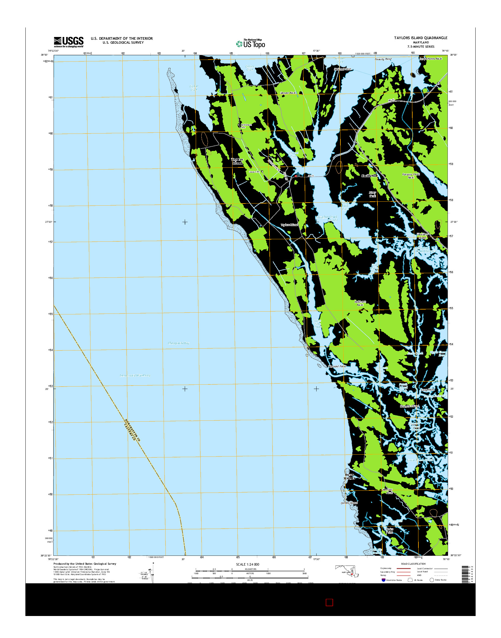 USGS US TOPO 7.5-MINUTE MAP FOR TAYLORS ISLAND, MD 2014