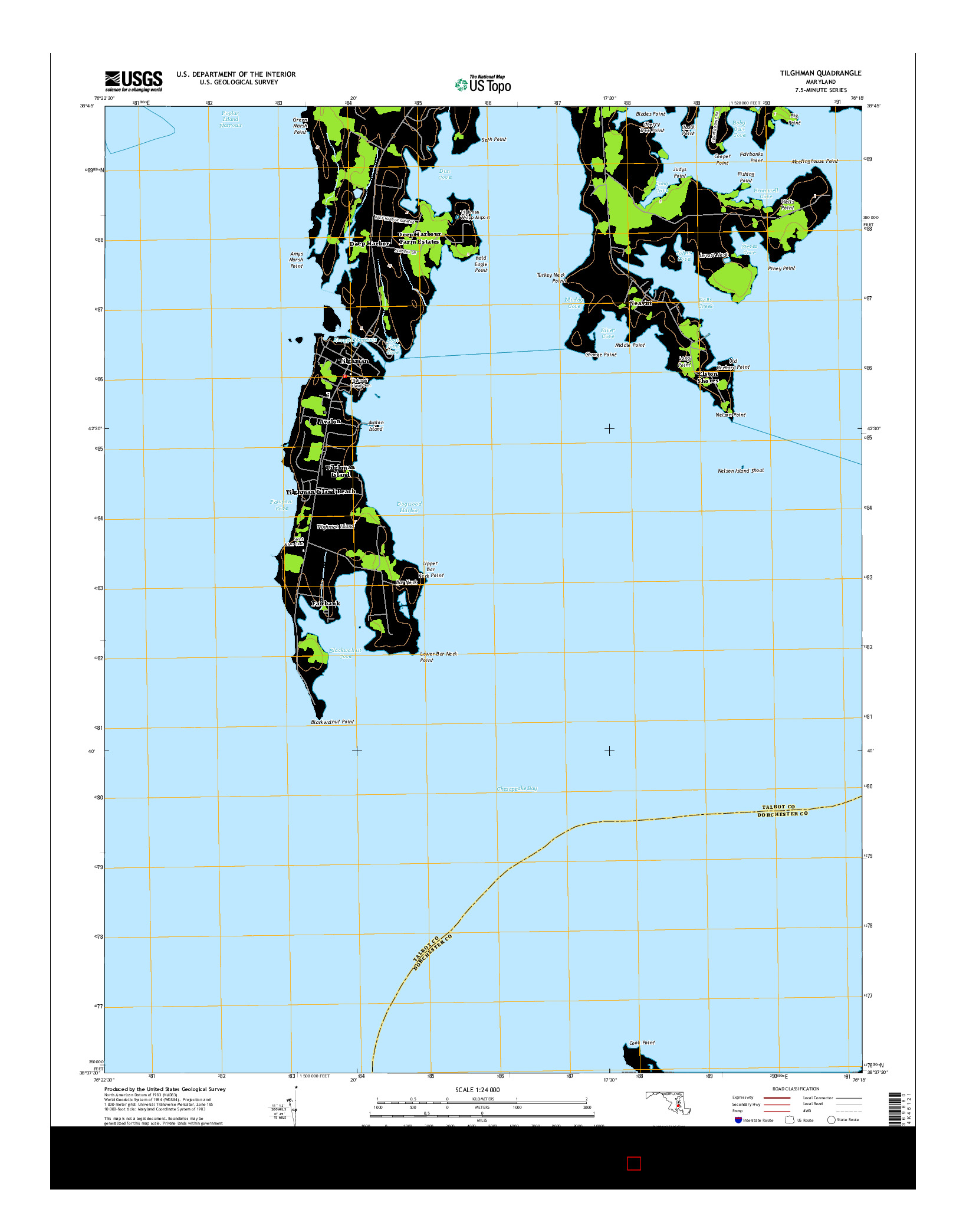 USGS US TOPO 7.5-MINUTE MAP FOR TILGHMAN, MD 2014
