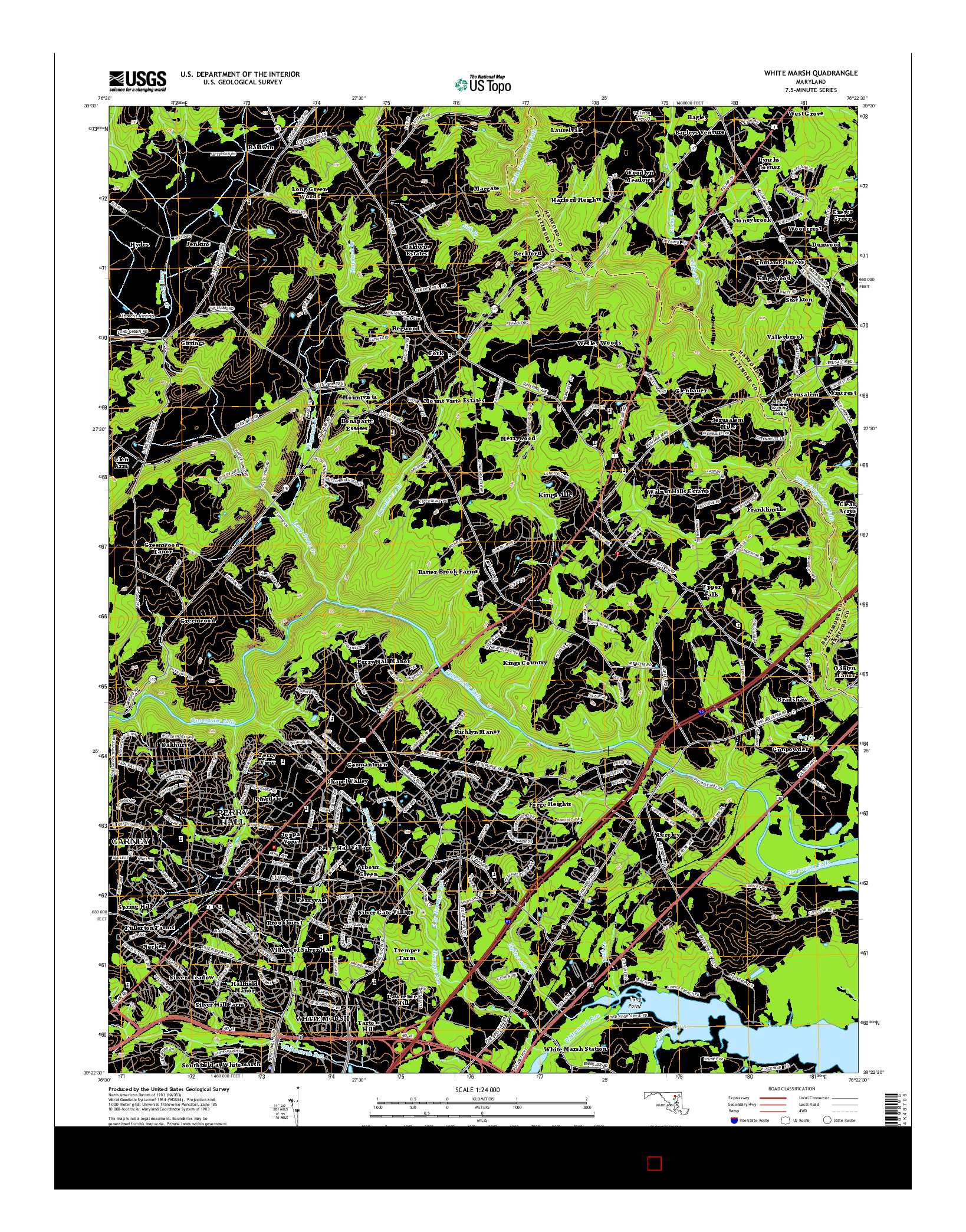 USGS US TOPO 7.5-MINUTE MAP FOR WHITE MARSH, MD 2014