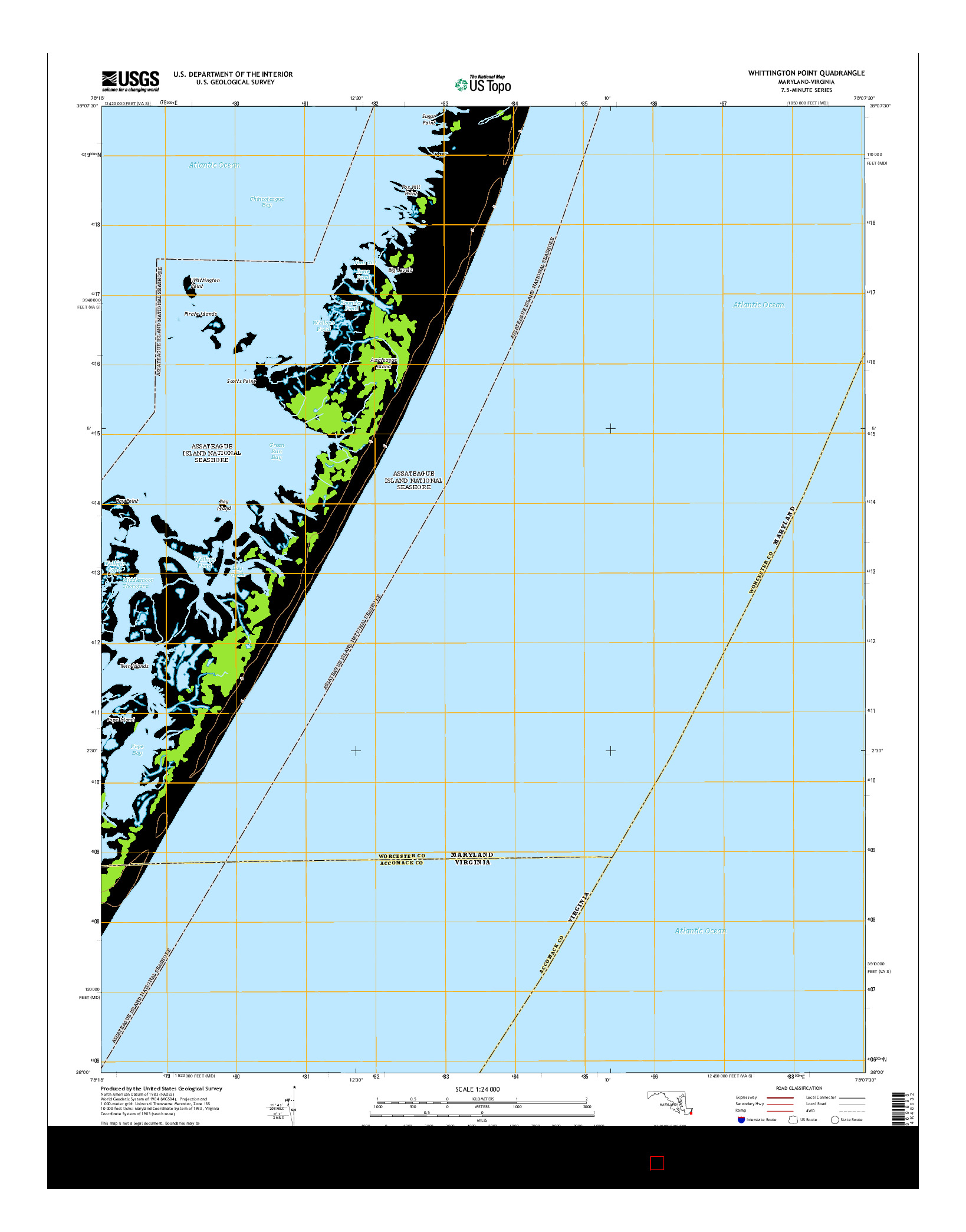 USGS US TOPO 7.5-MINUTE MAP FOR WHITTINGTON POINT, MD-VA 2014