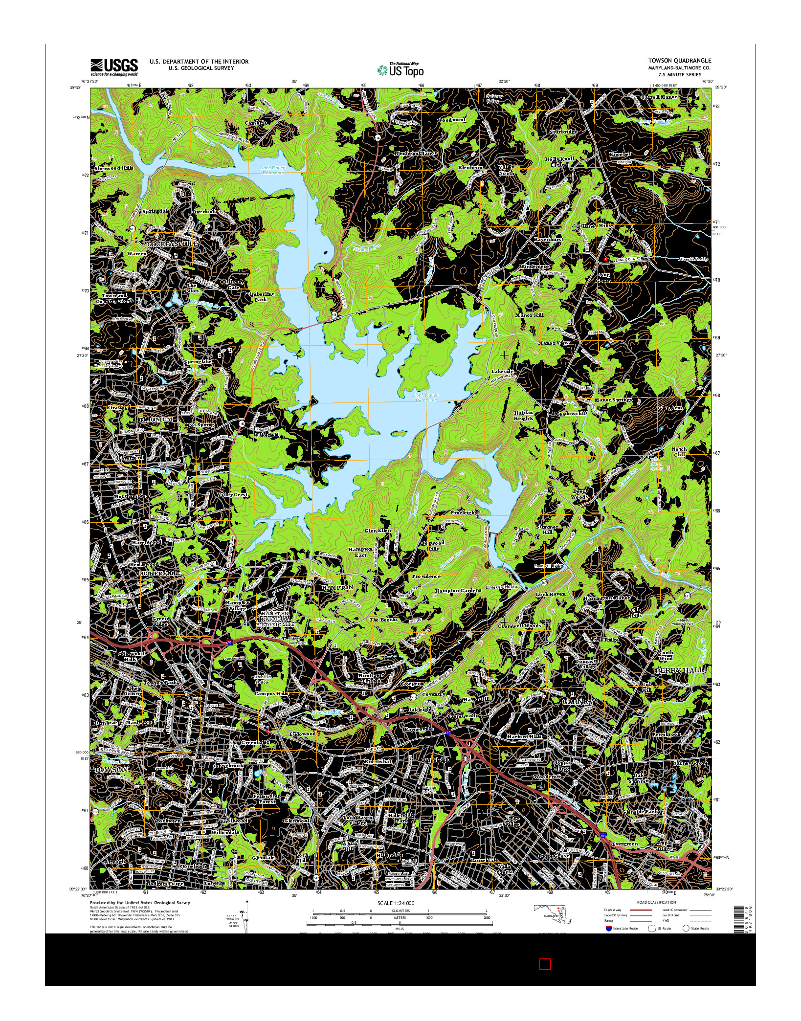 USGS US TOPO 7.5-MINUTE MAP FOR TOWSON, MD 2014