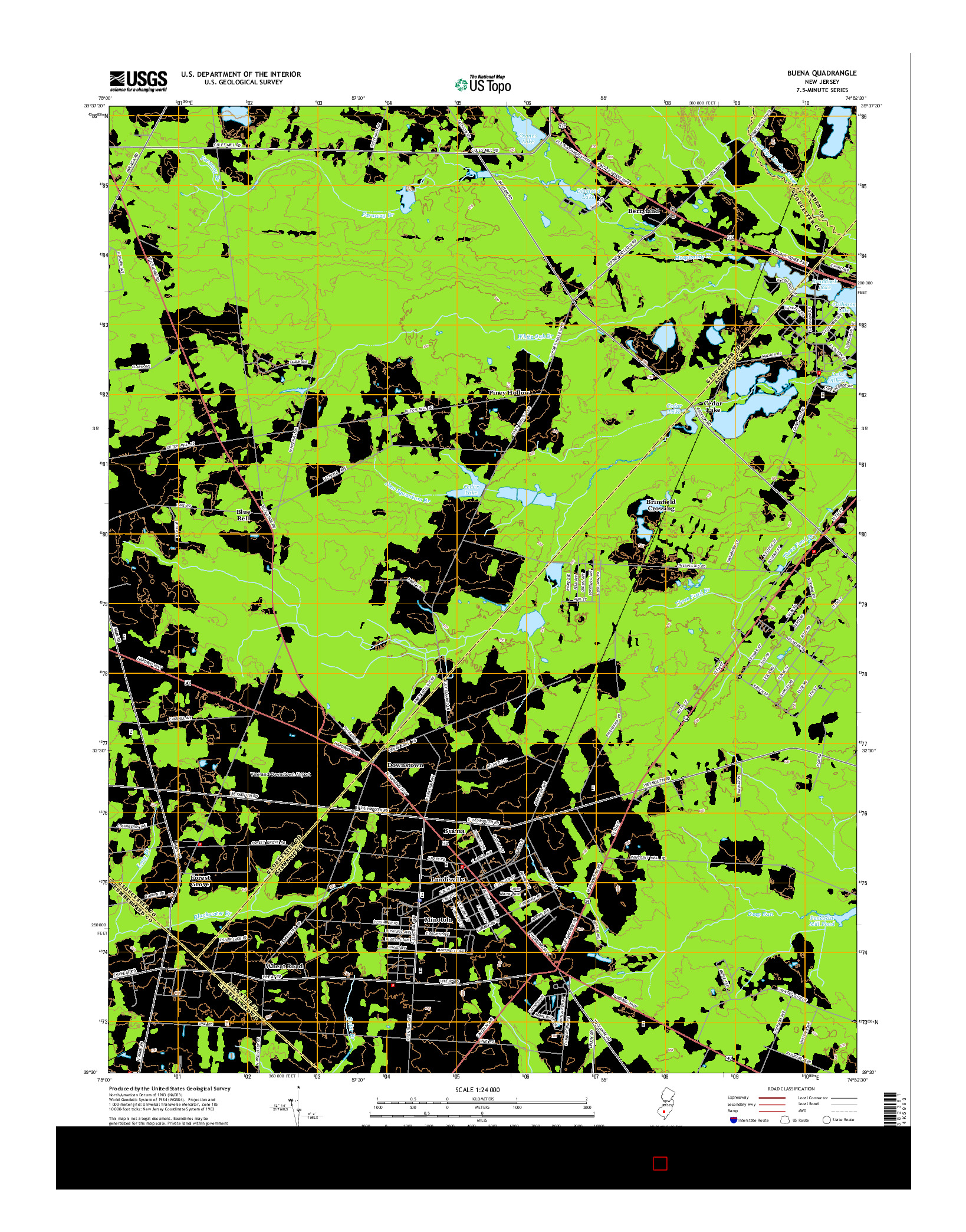 USGS US TOPO 7.5-MINUTE MAP FOR BUENA, NJ 2014