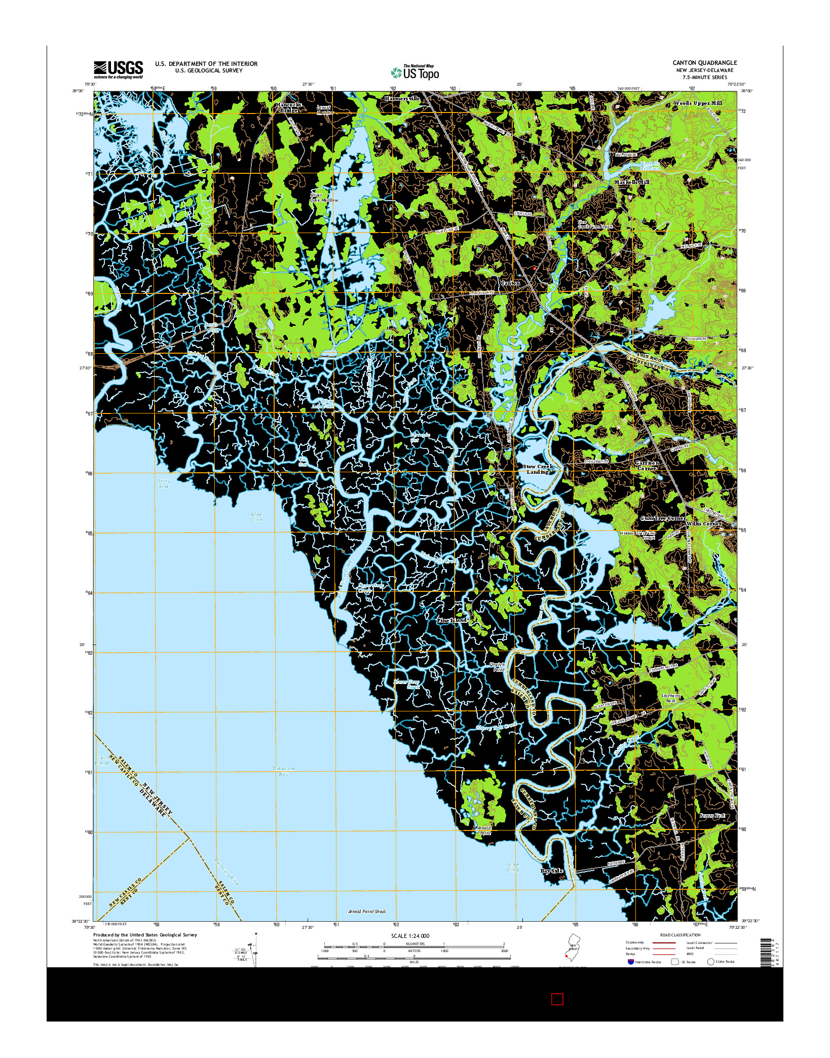 USGS US TOPO 7.5-MINUTE MAP FOR CANTON, NJ-DE 2014