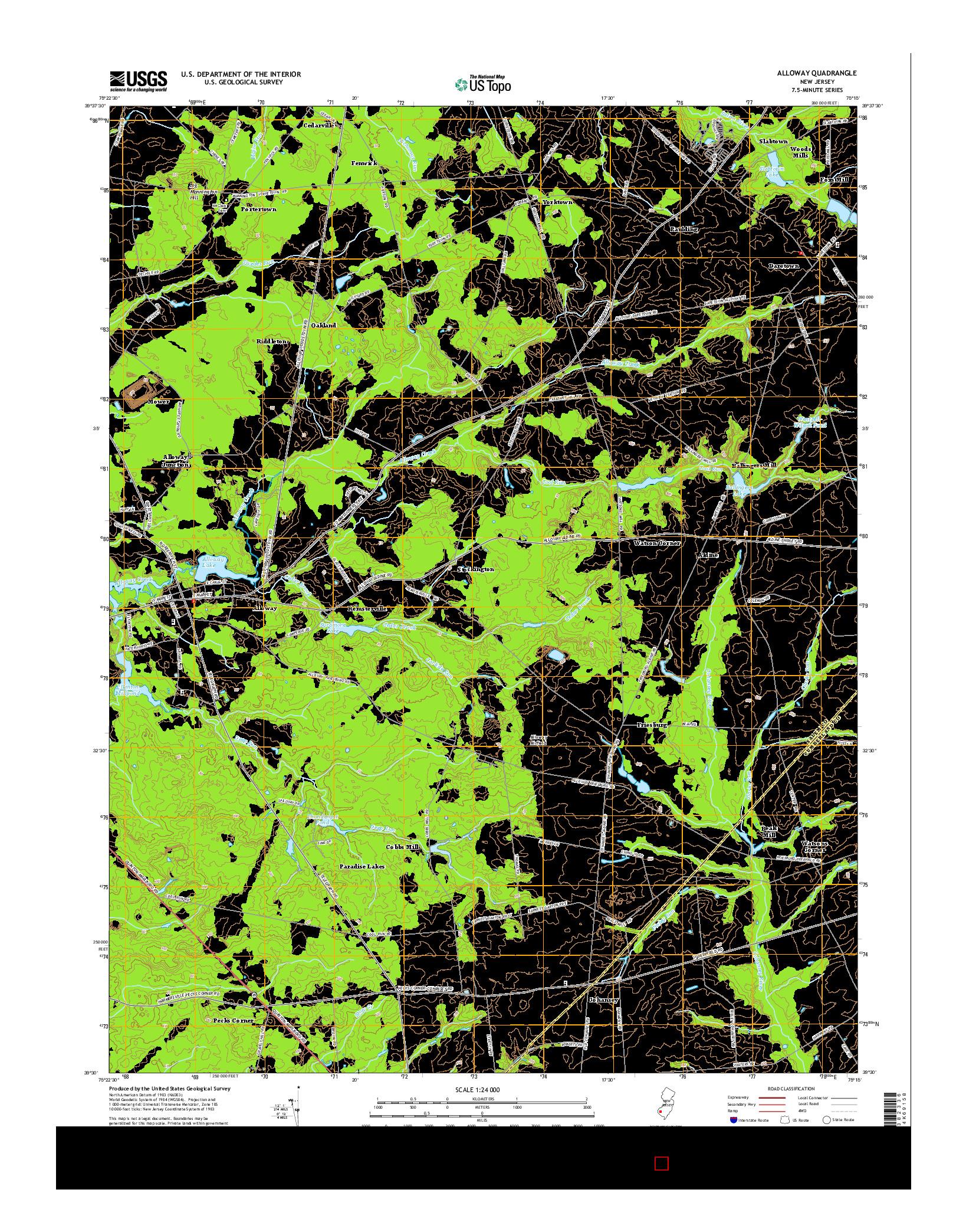 USGS US TOPO 7.5-MINUTE MAP FOR ALLOWAY, NJ 2014