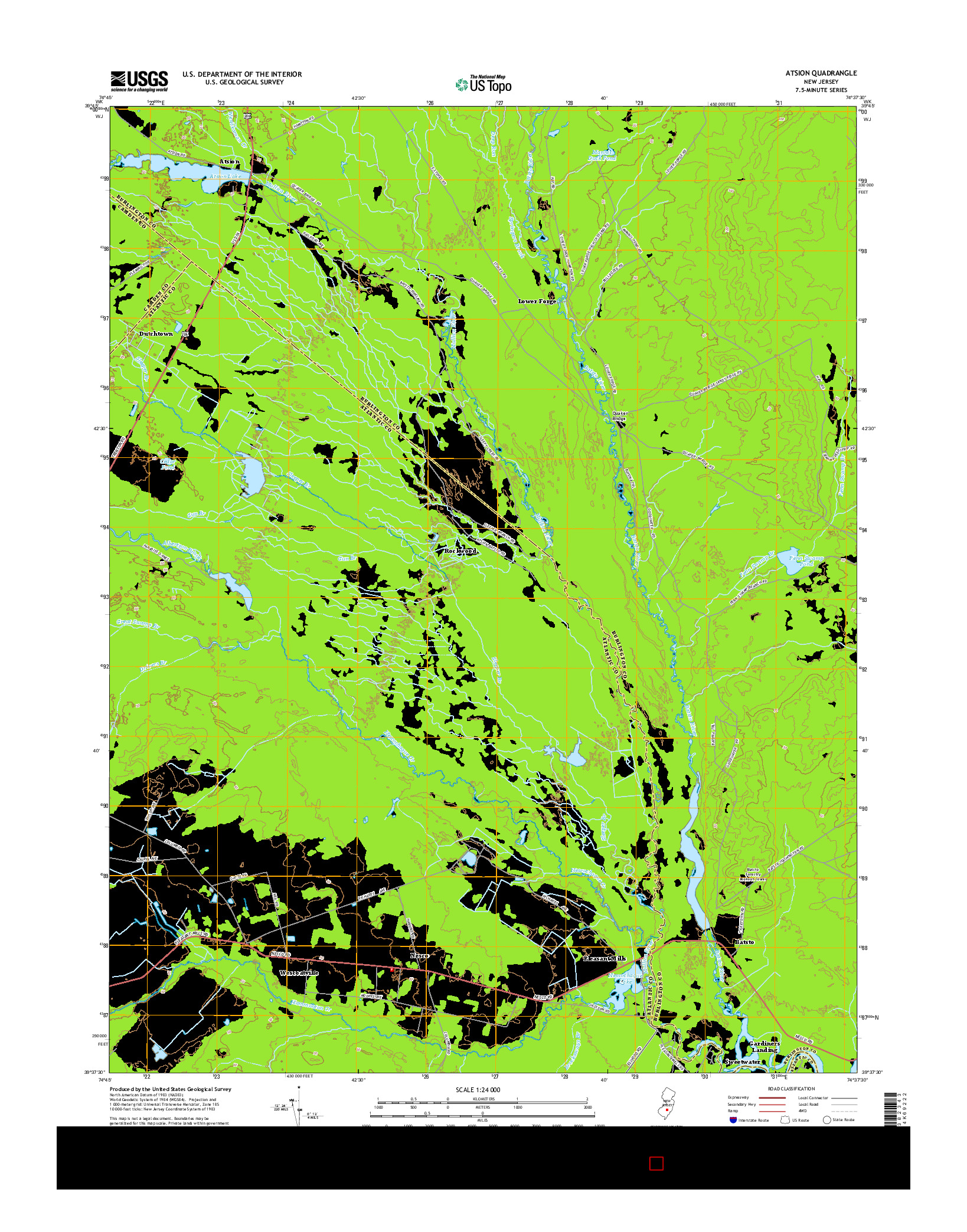 USGS US TOPO 7.5-MINUTE MAP FOR ATSION, NJ 2014