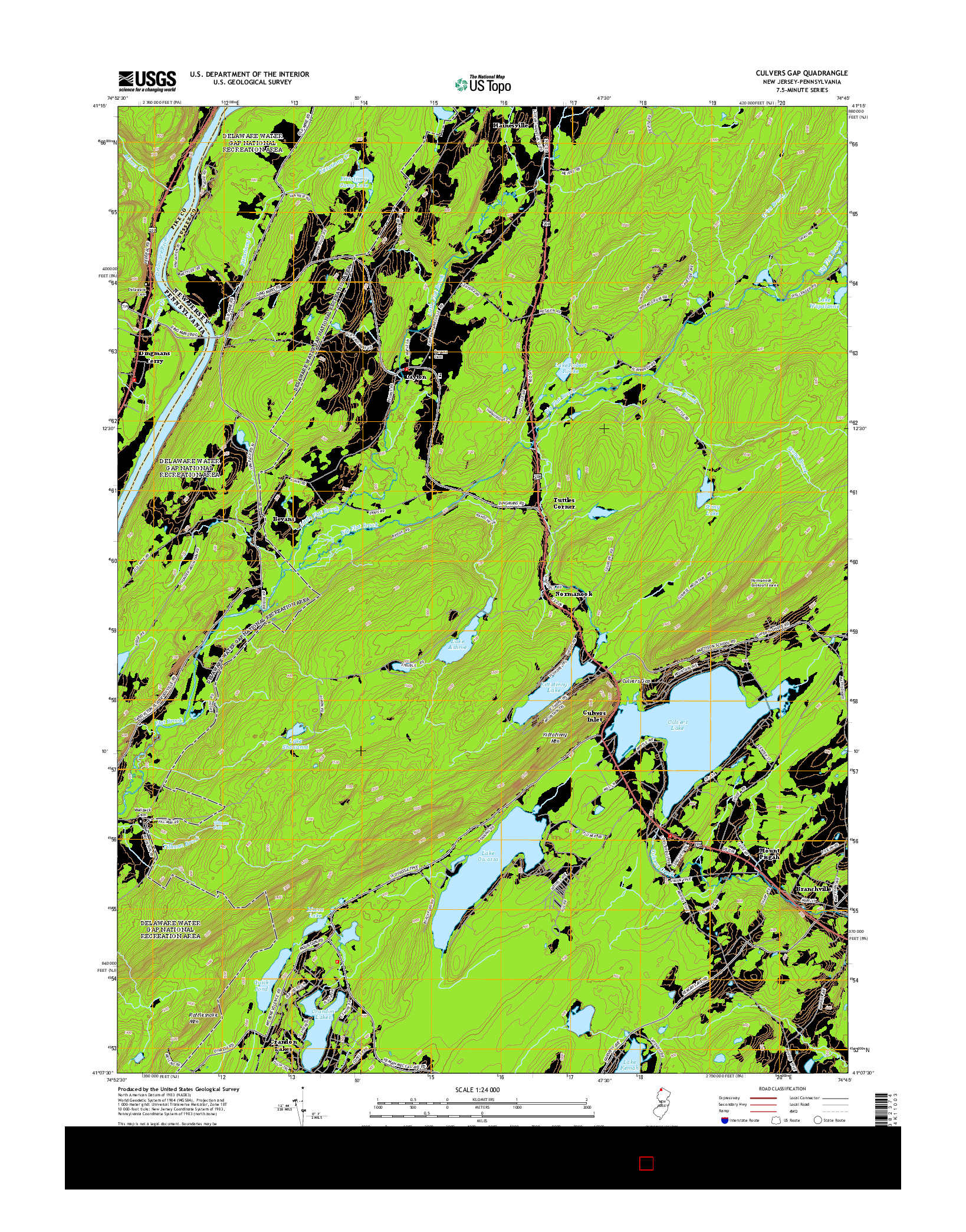 USGS US TOPO 7.5-MINUTE MAP FOR CULVERS GAP, NJ-PA 2014