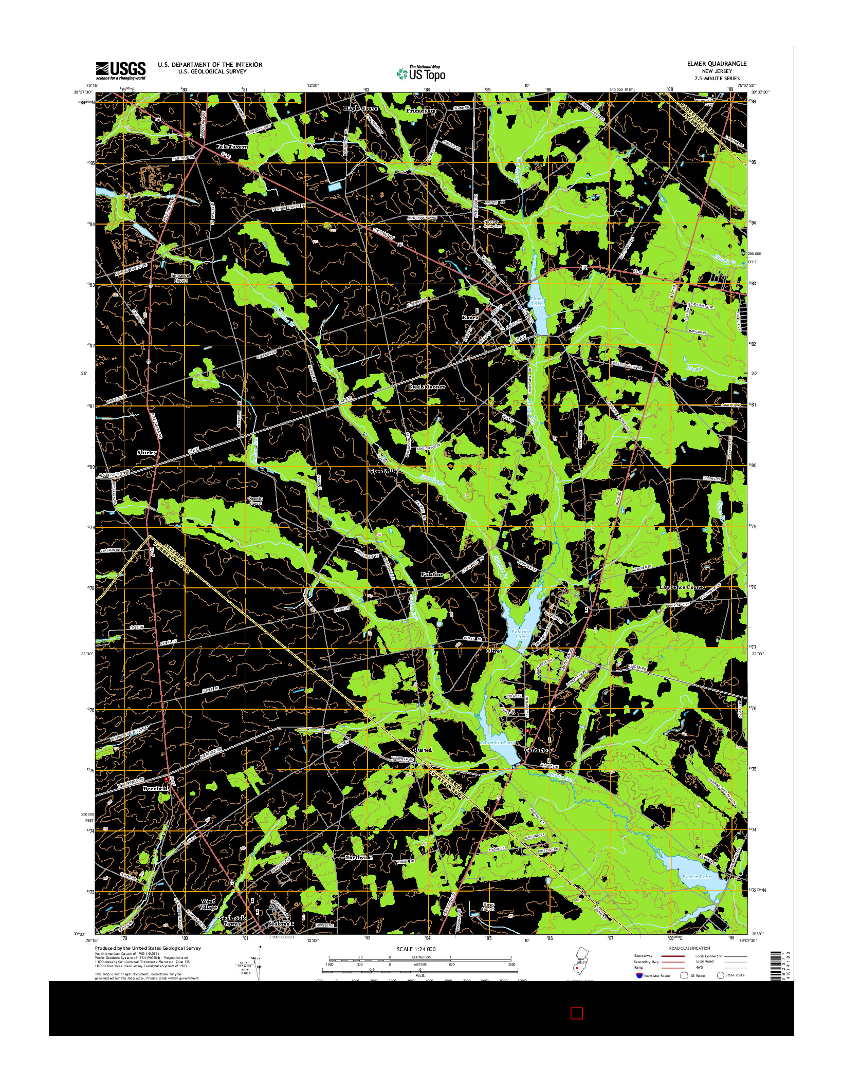 USGS US TOPO 7.5-MINUTE MAP FOR ELMER, NJ 2014