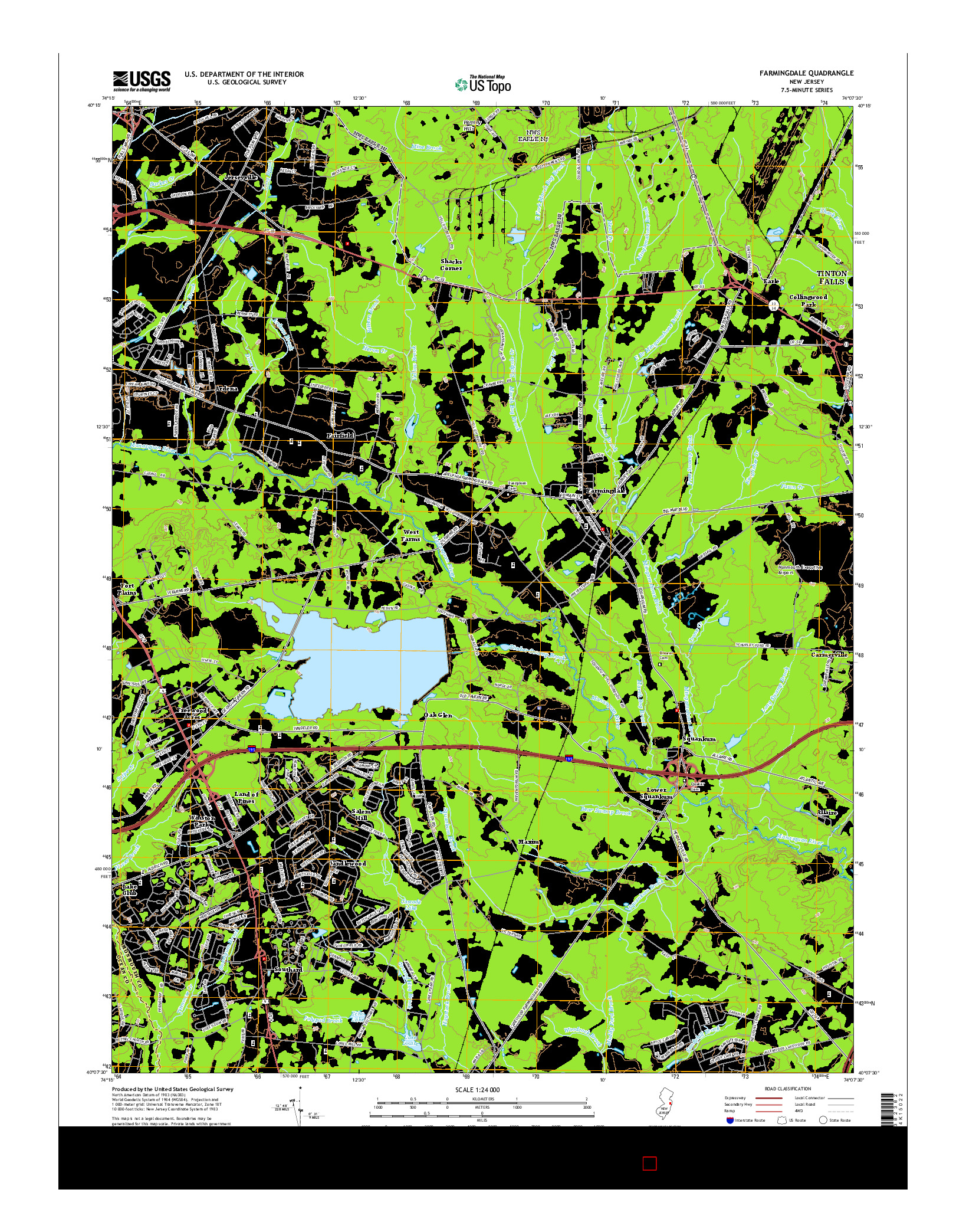 USGS US TOPO 7.5-MINUTE MAP FOR FARMINGDALE, NJ 2014