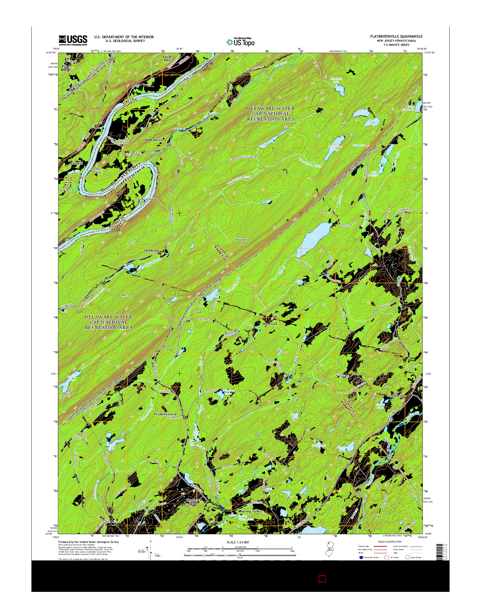 USGS US TOPO 7.5-MINUTE MAP FOR FLATBROOKVILLE, NJ-PA 2014