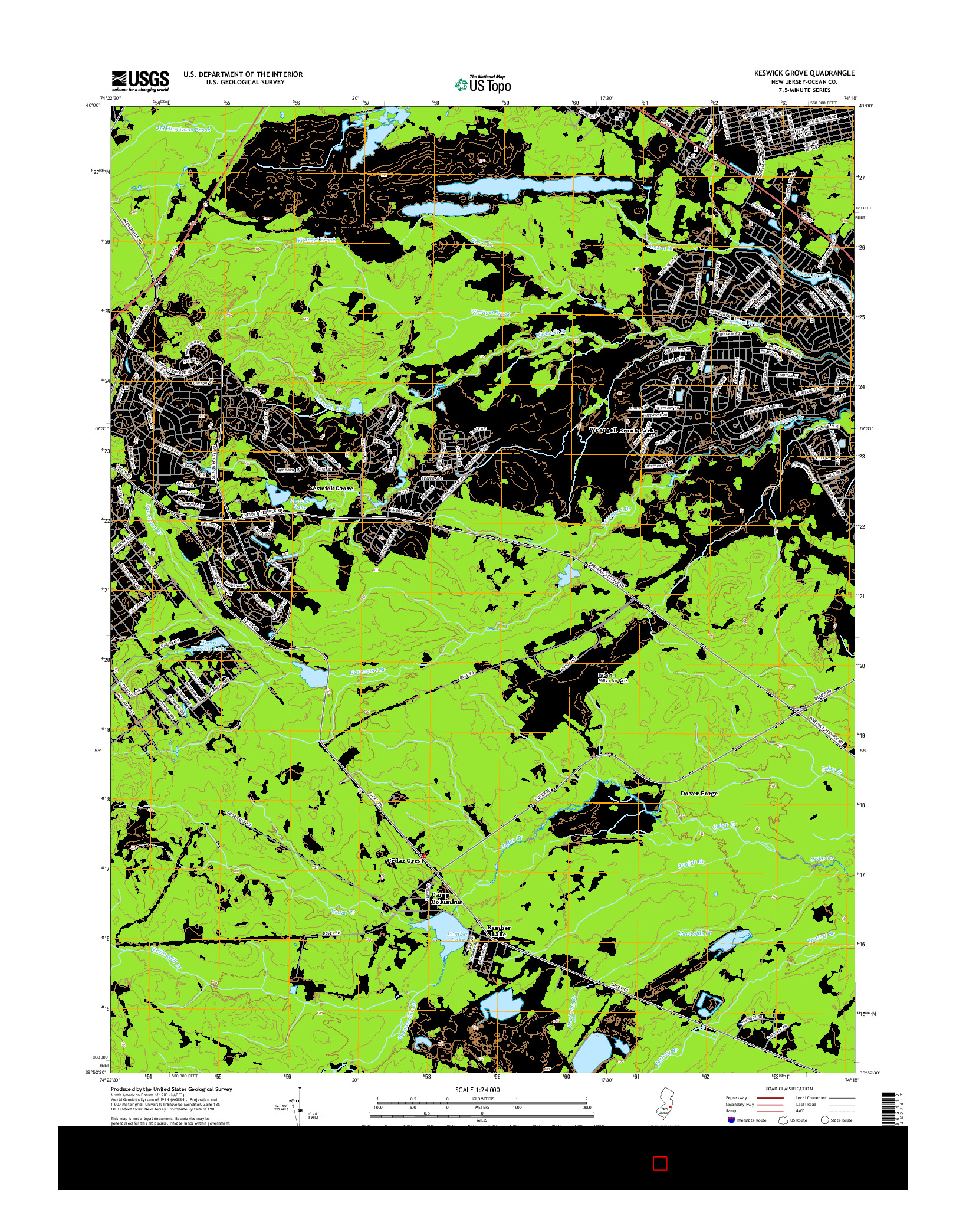 USGS US TOPO 7.5-MINUTE MAP FOR KESWICK GROVE, NJ 2014