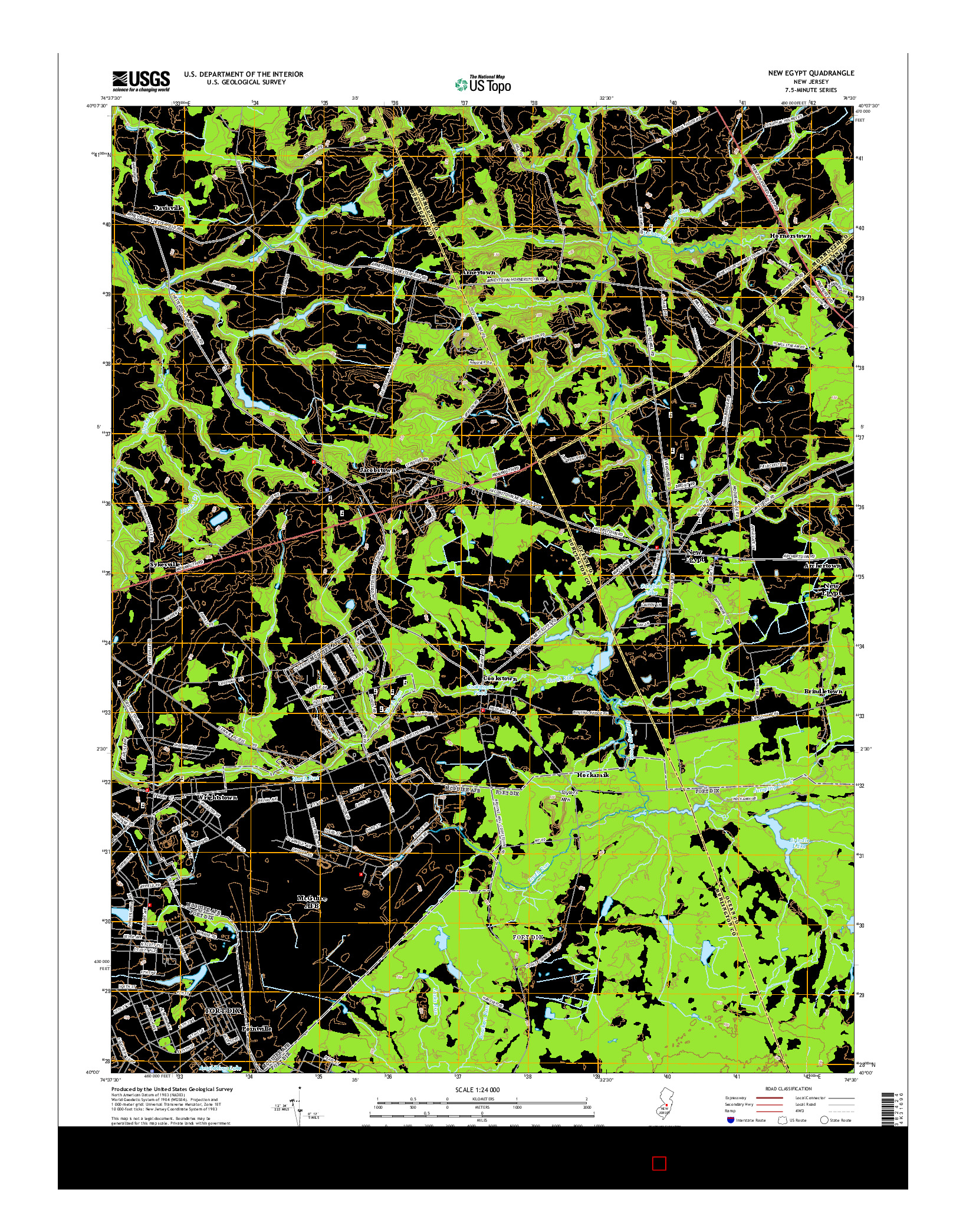 USGS US TOPO 7.5-MINUTE MAP FOR NEW EGYPT, NJ 2014