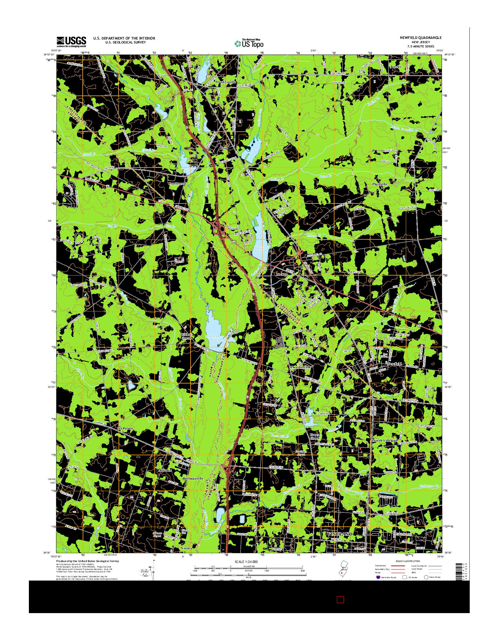 USGS US TOPO 7.5-MINUTE MAP FOR NEWFIELD, NJ 2014