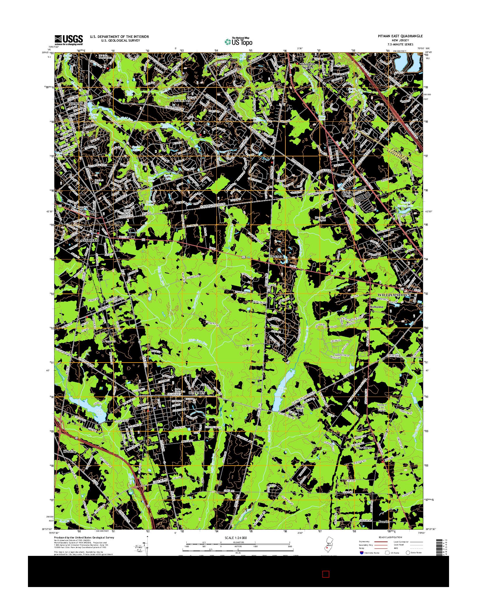 USGS US TOPO 7.5-MINUTE MAP FOR PITMAN EAST, NJ 2014