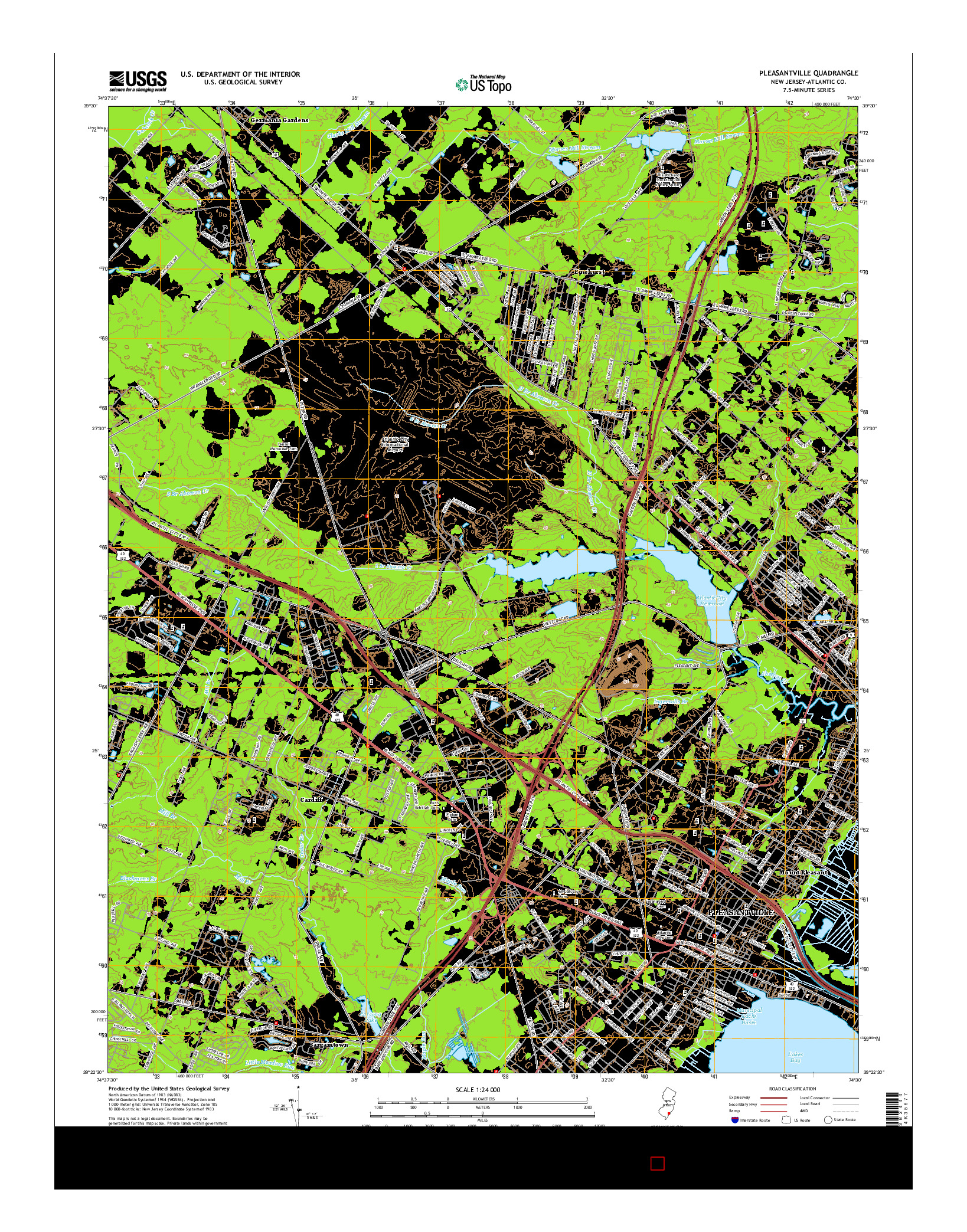 USGS US TOPO 7.5-MINUTE MAP FOR PLEASANTVILLE, NJ 2014