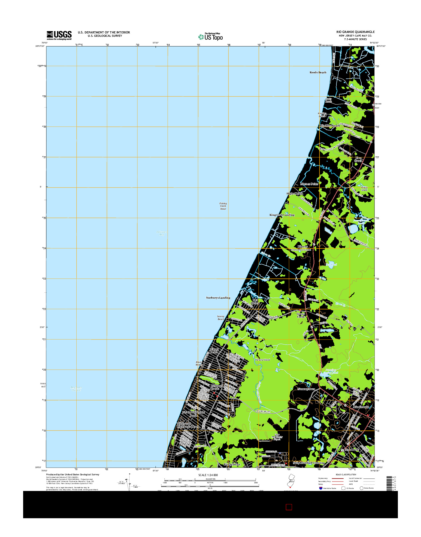 USGS US TOPO 7.5-MINUTE MAP FOR RIO GRANDE, NJ 2014