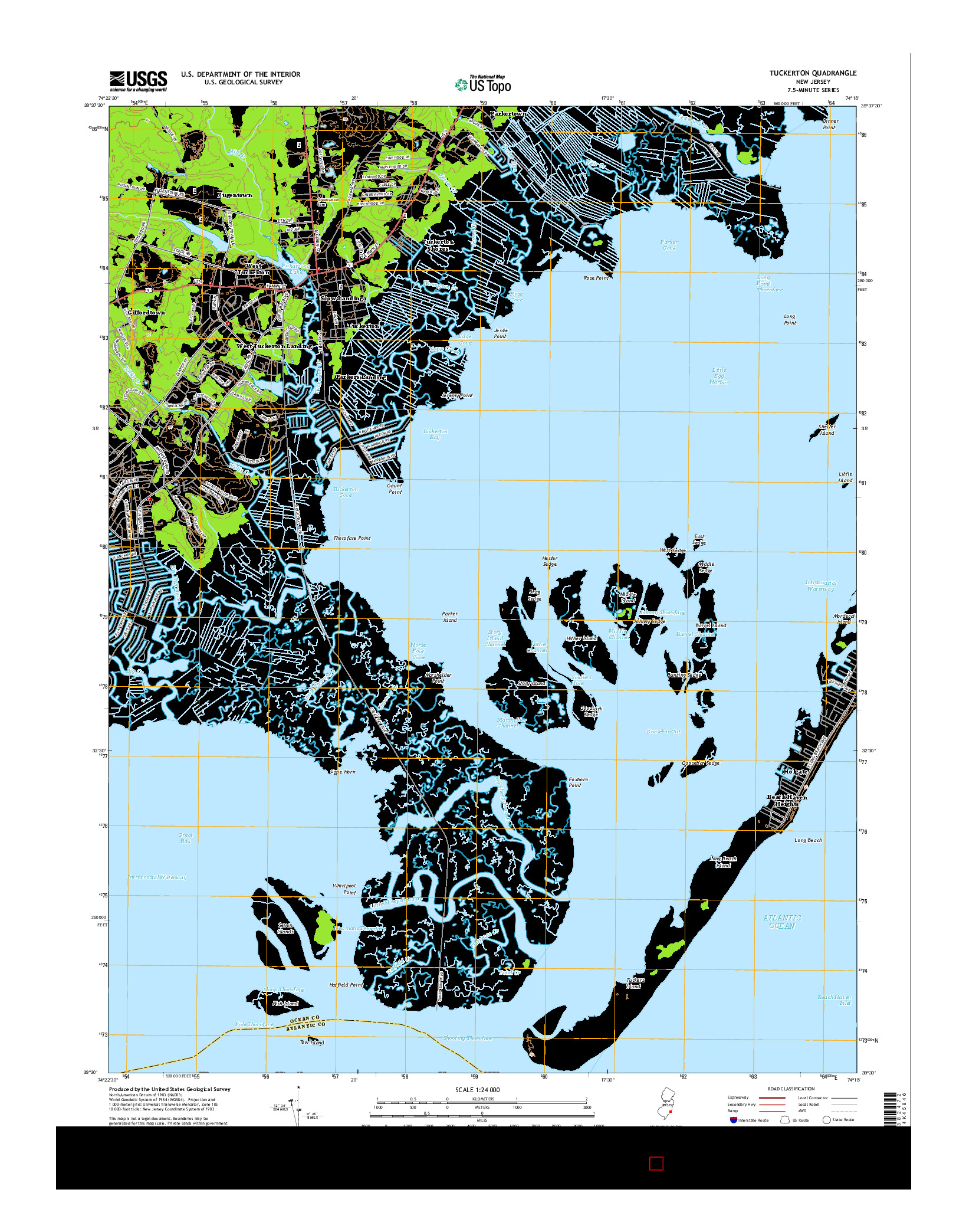 USGS US TOPO 7.5-MINUTE MAP FOR TUCKERTON, NJ 2014