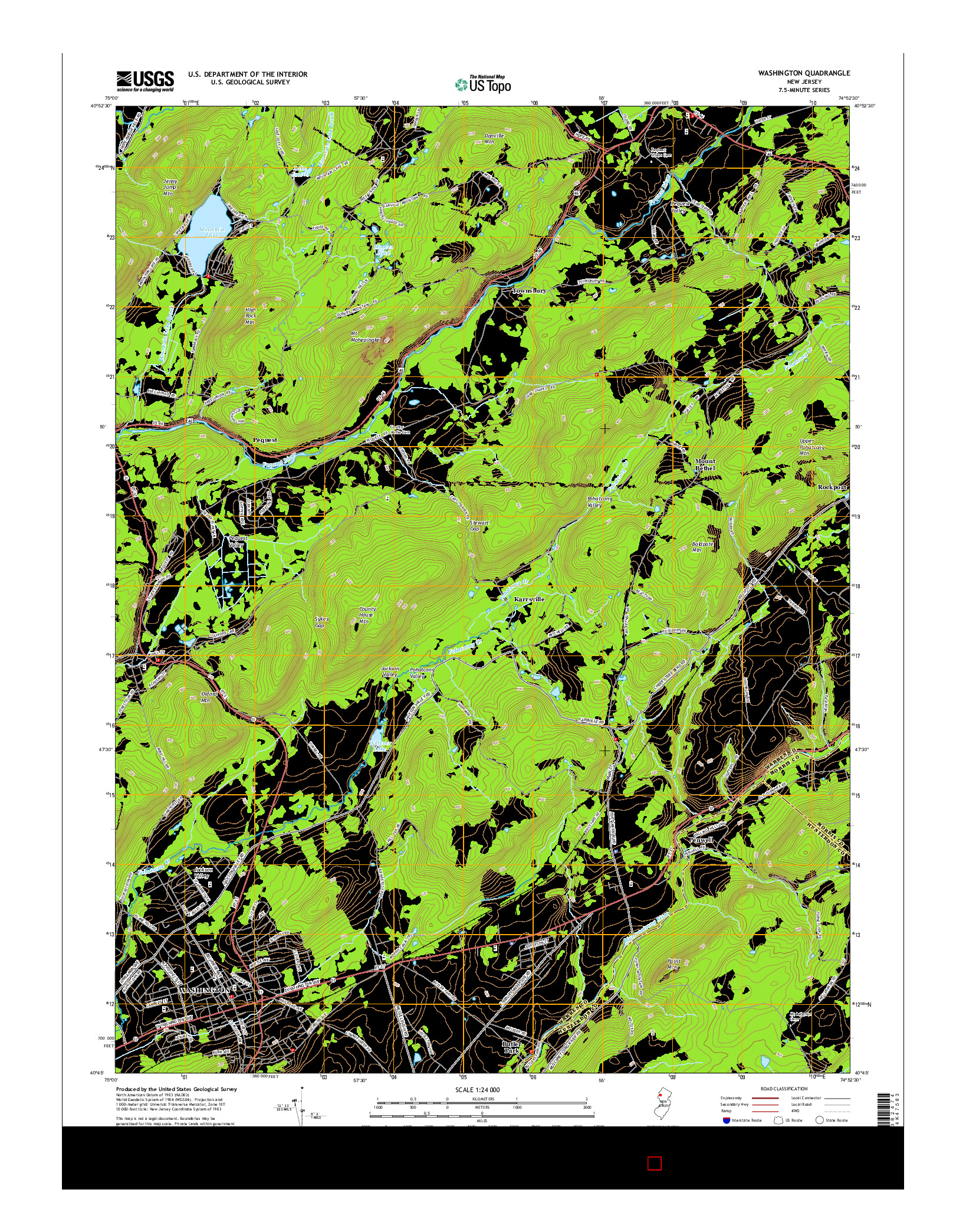 USGS US TOPO 7.5-MINUTE MAP FOR WASHINGTON, NJ 2014