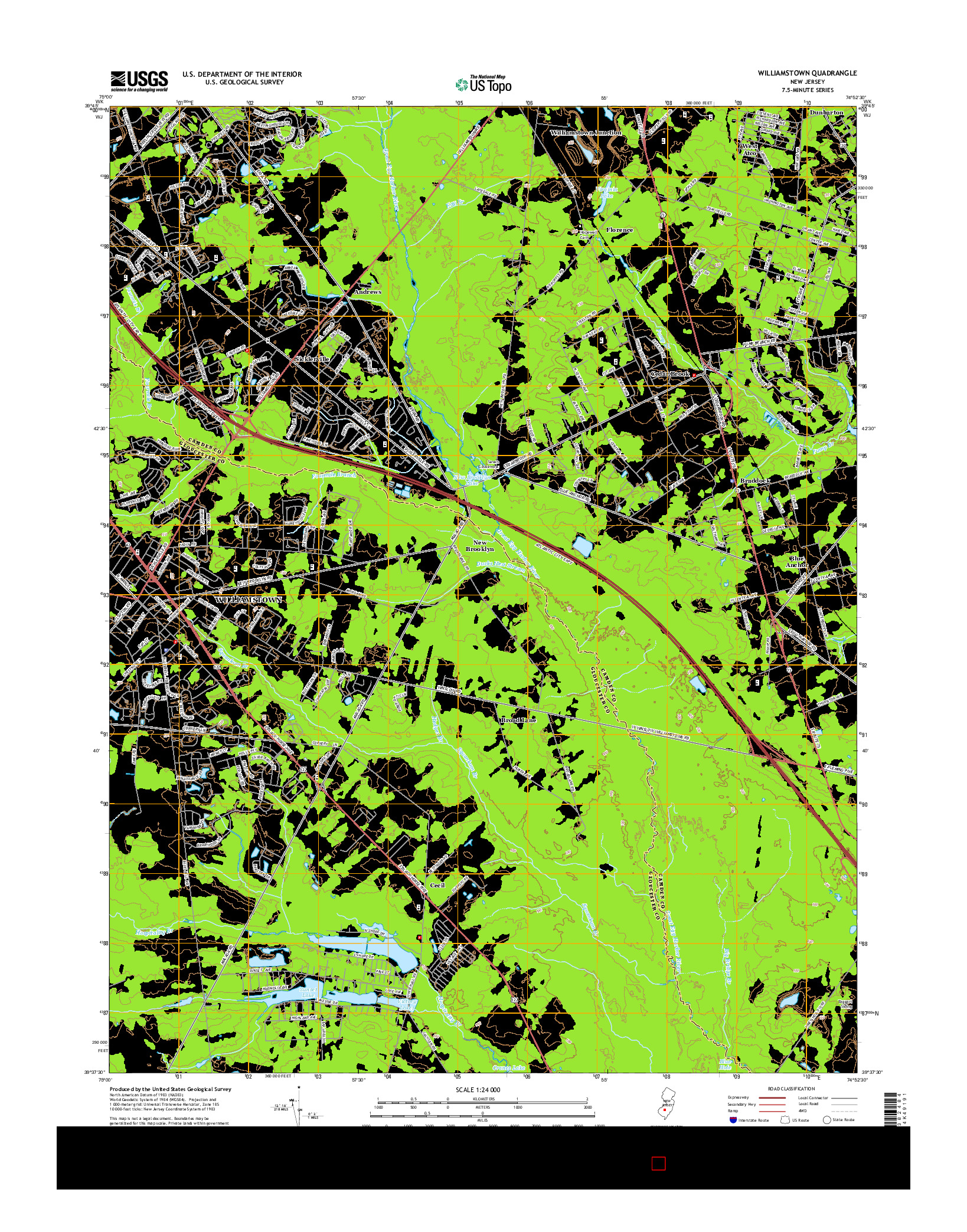 USGS US TOPO 7.5-MINUTE MAP FOR WILLIAMSTOWN, NJ 2014