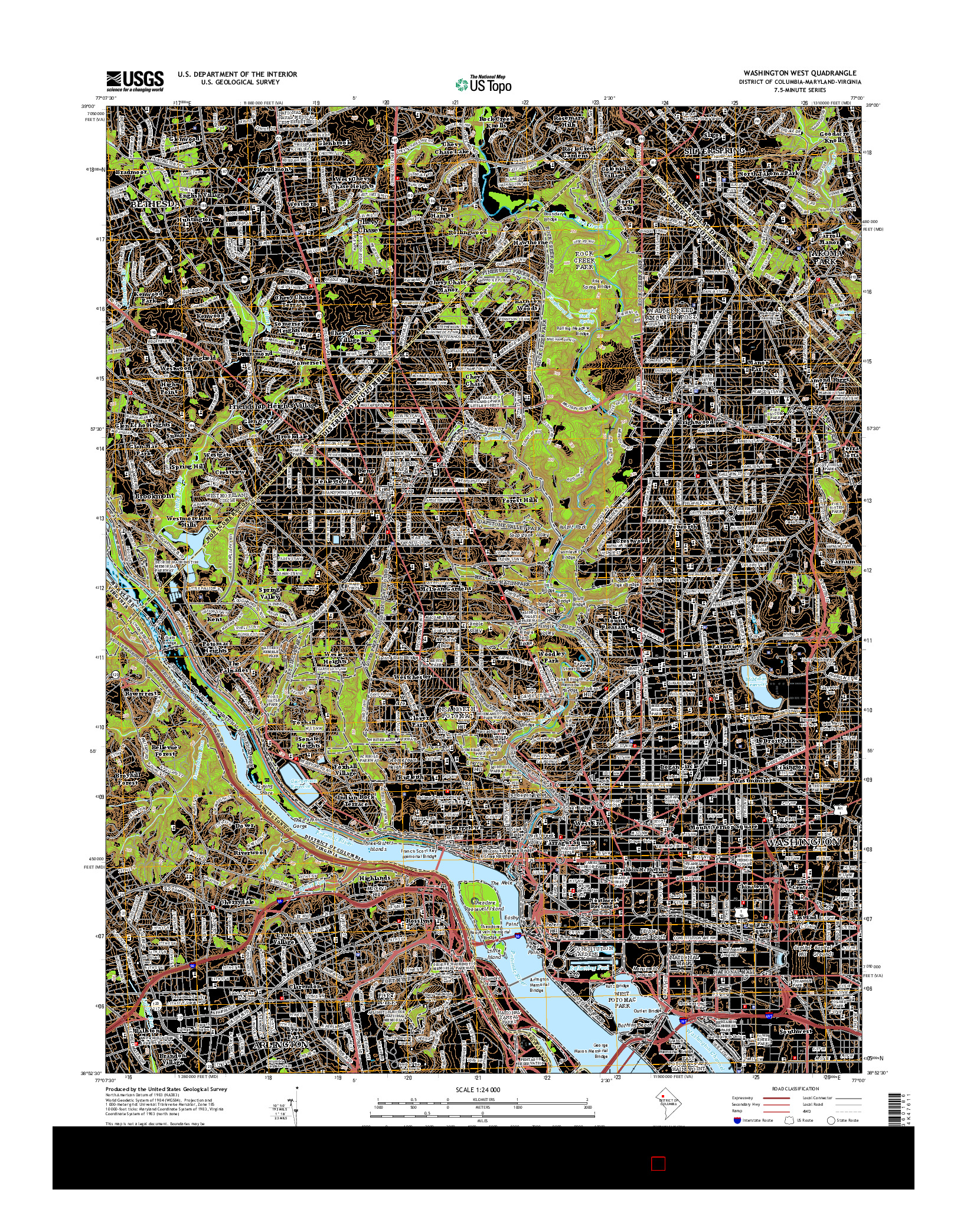 USGS US TOPO 7.5-MINUTE MAP FOR WASHINGTON WEST, DC-MD-VA 2014