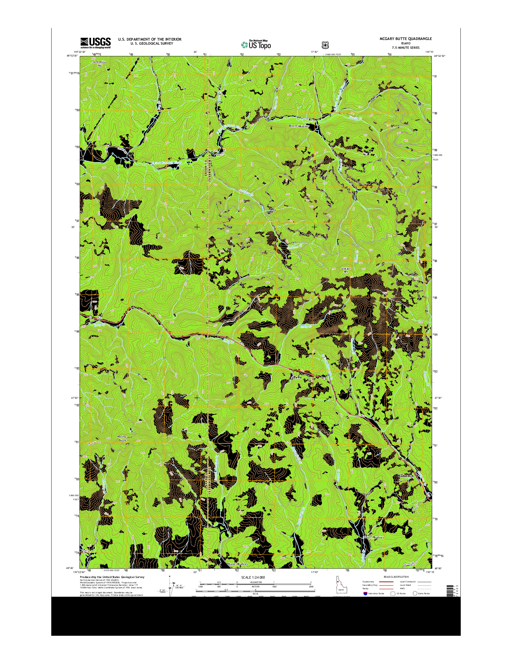 USGS US TOPO 7.5-MINUTE MAP FOR MCGARY BUTTE, ID 2014