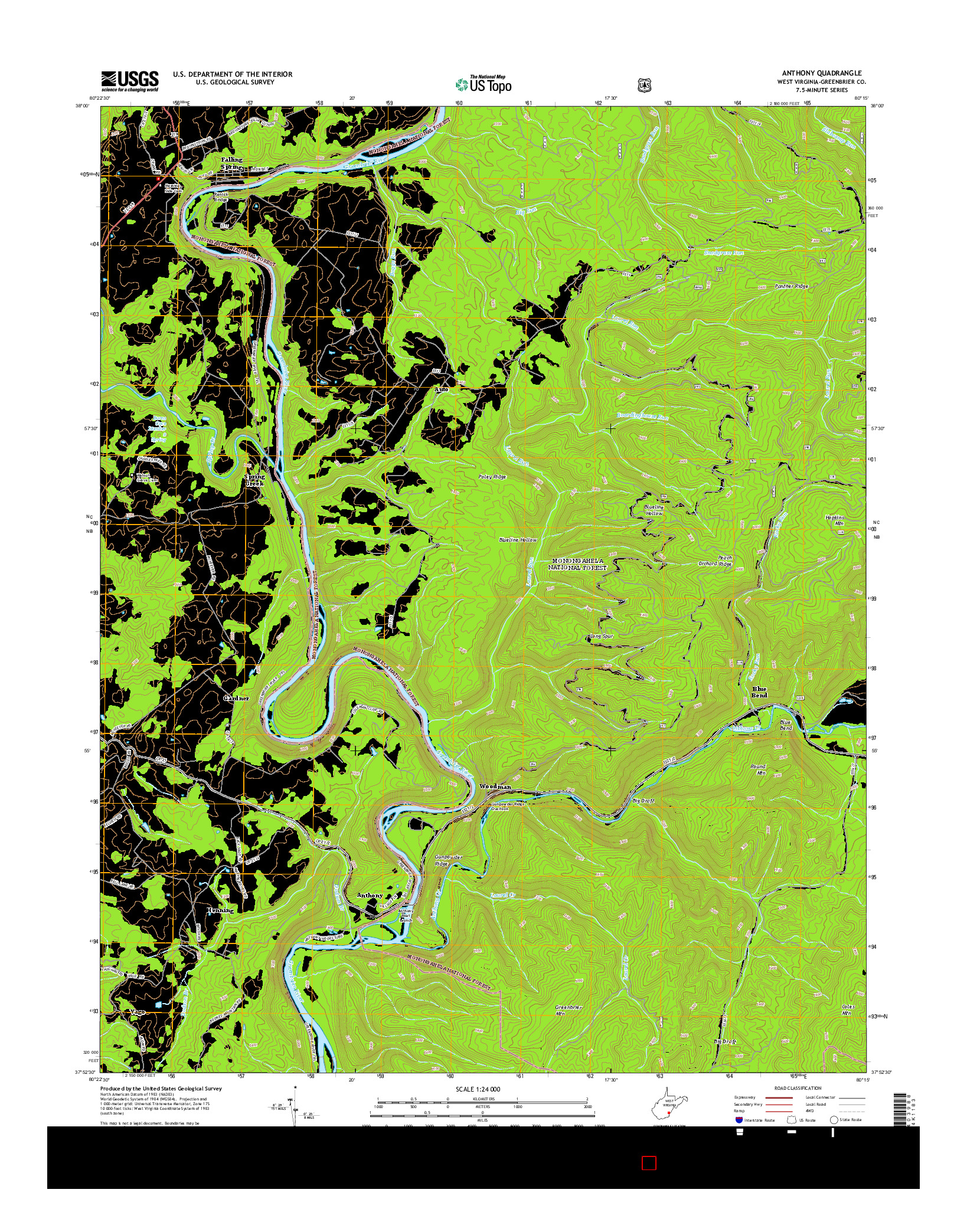 USGS US TOPO 7.5-MINUTE MAP FOR ANTHONY, WV 2014