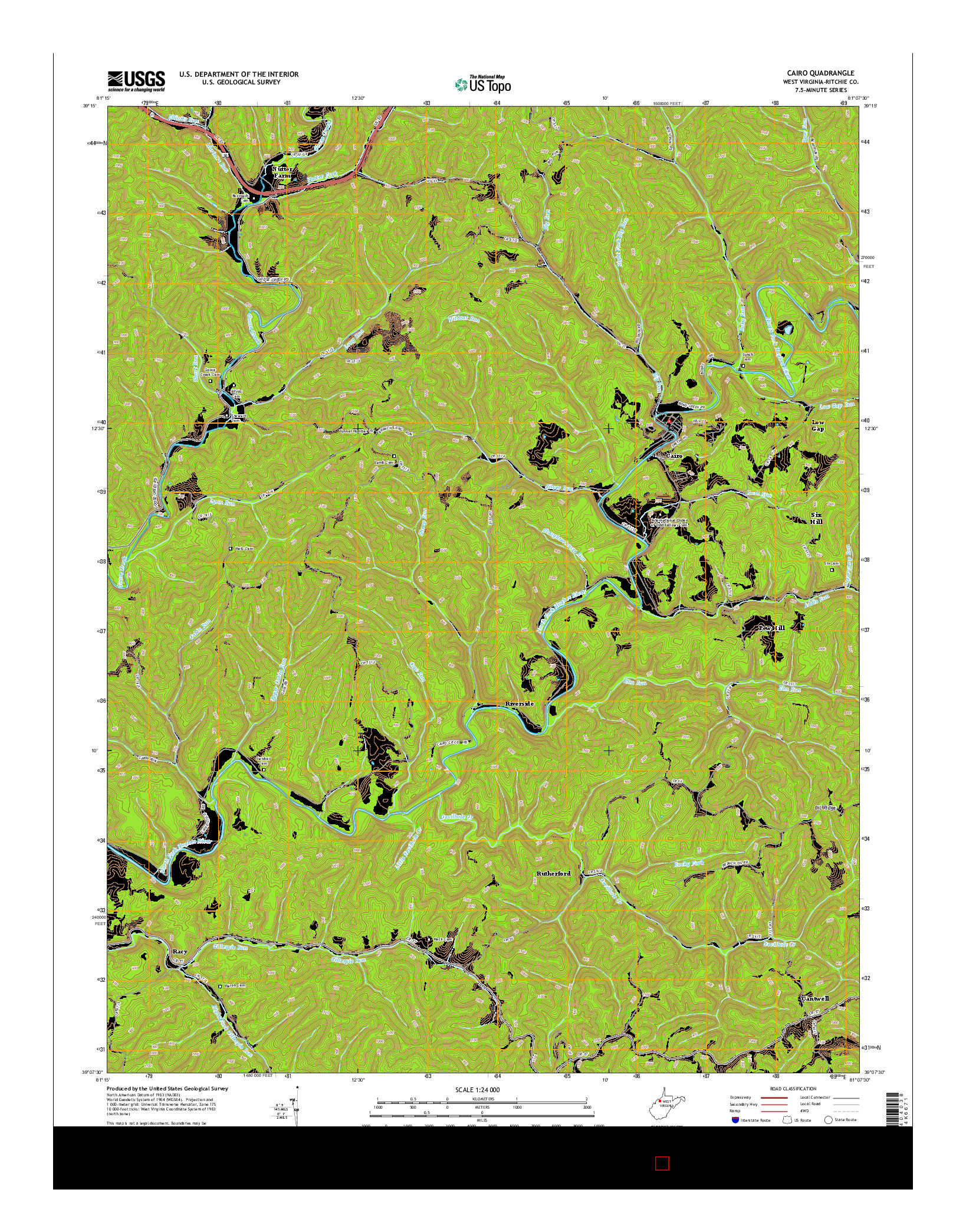 USGS US TOPO 7.5-MINUTE MAP FOR CAIRO, WV 2014