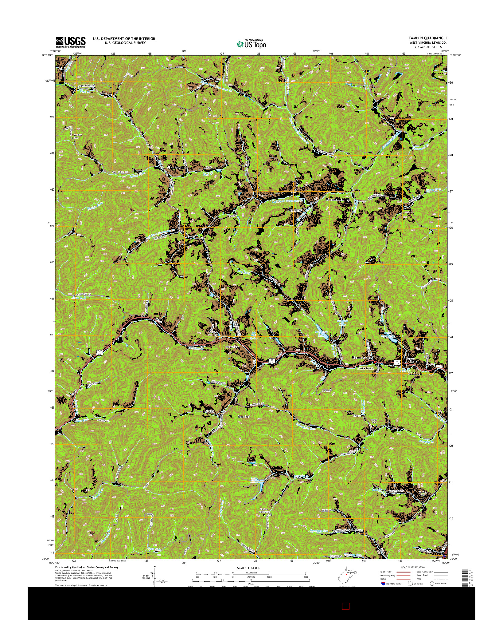 USGS US TOPO 7.5-MINUTE MAP FOR CAMDEN, WV 2014