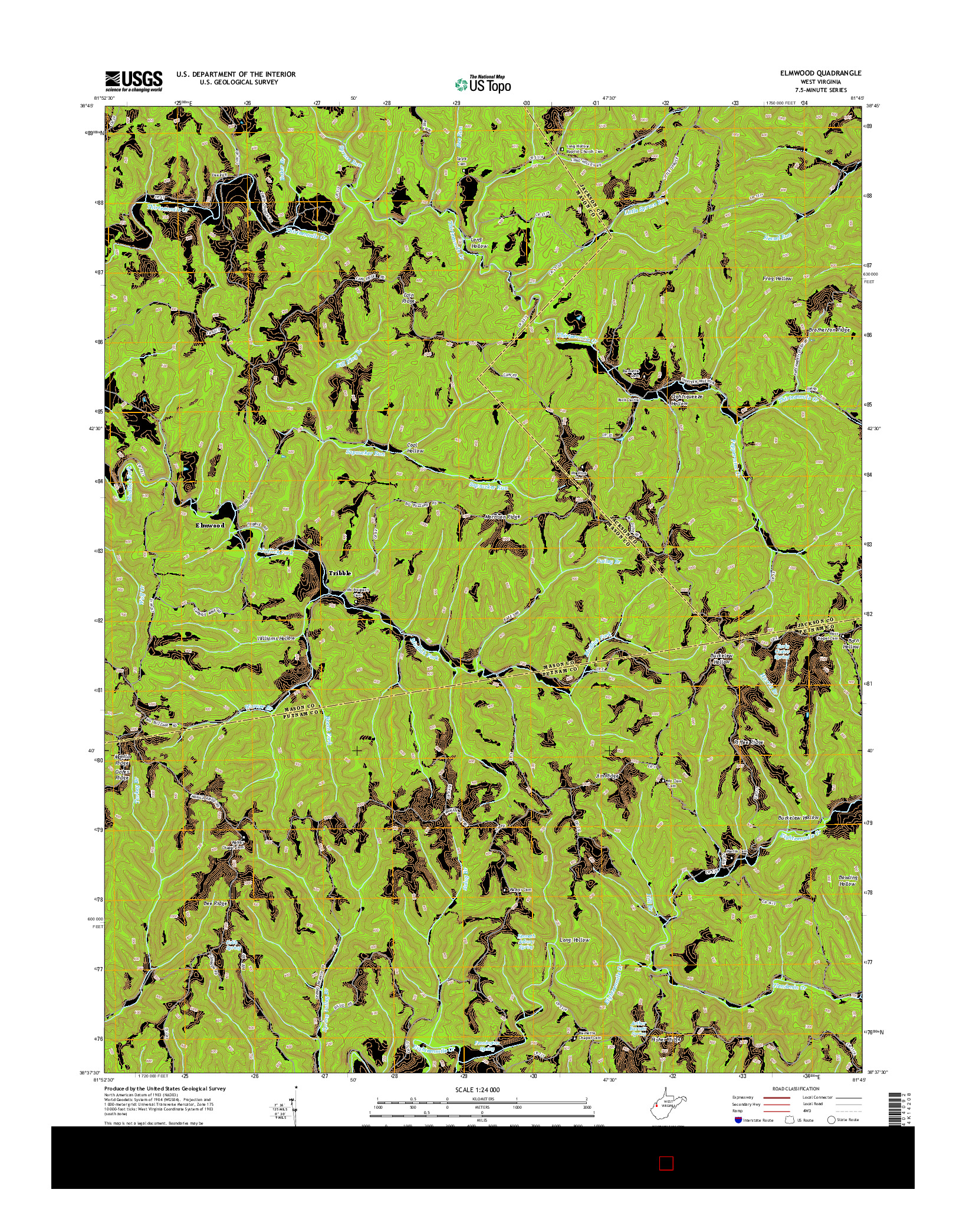 USGS US TOPO 7.5-MINUTE MAP FOR ELMWOOD, WV 2014