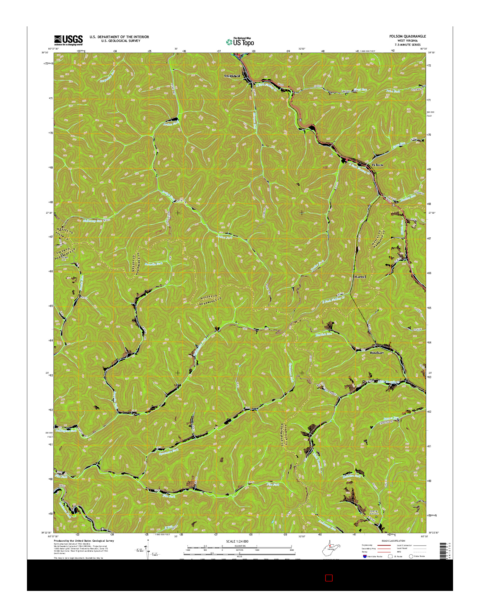 USGS US TOPO 7.5-MINUTE MAP FOR FOLSOM, WV 2014