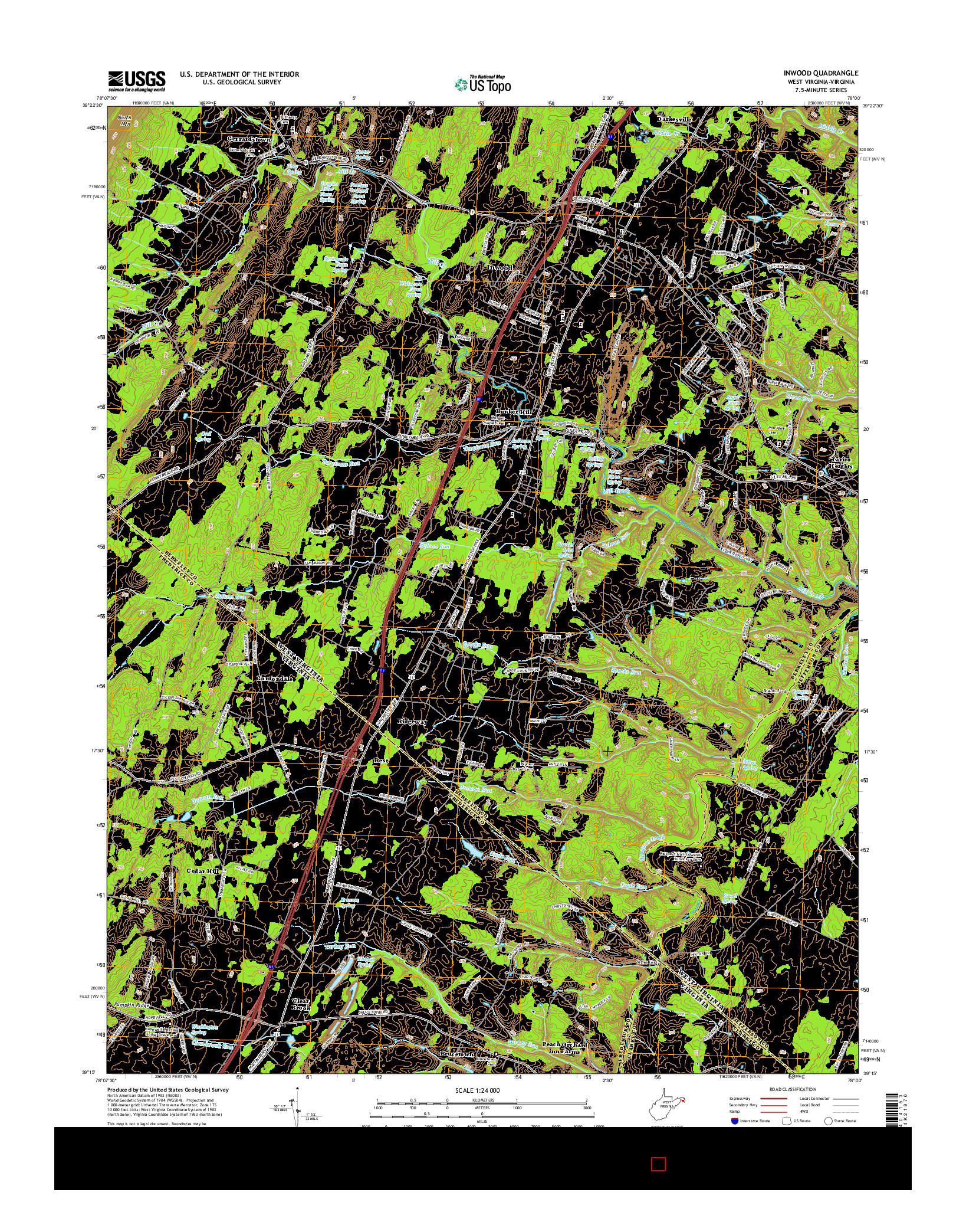 USGS US TOPO 7.5-MINUTE MAP FOR INWOOD, WV-VA 2014