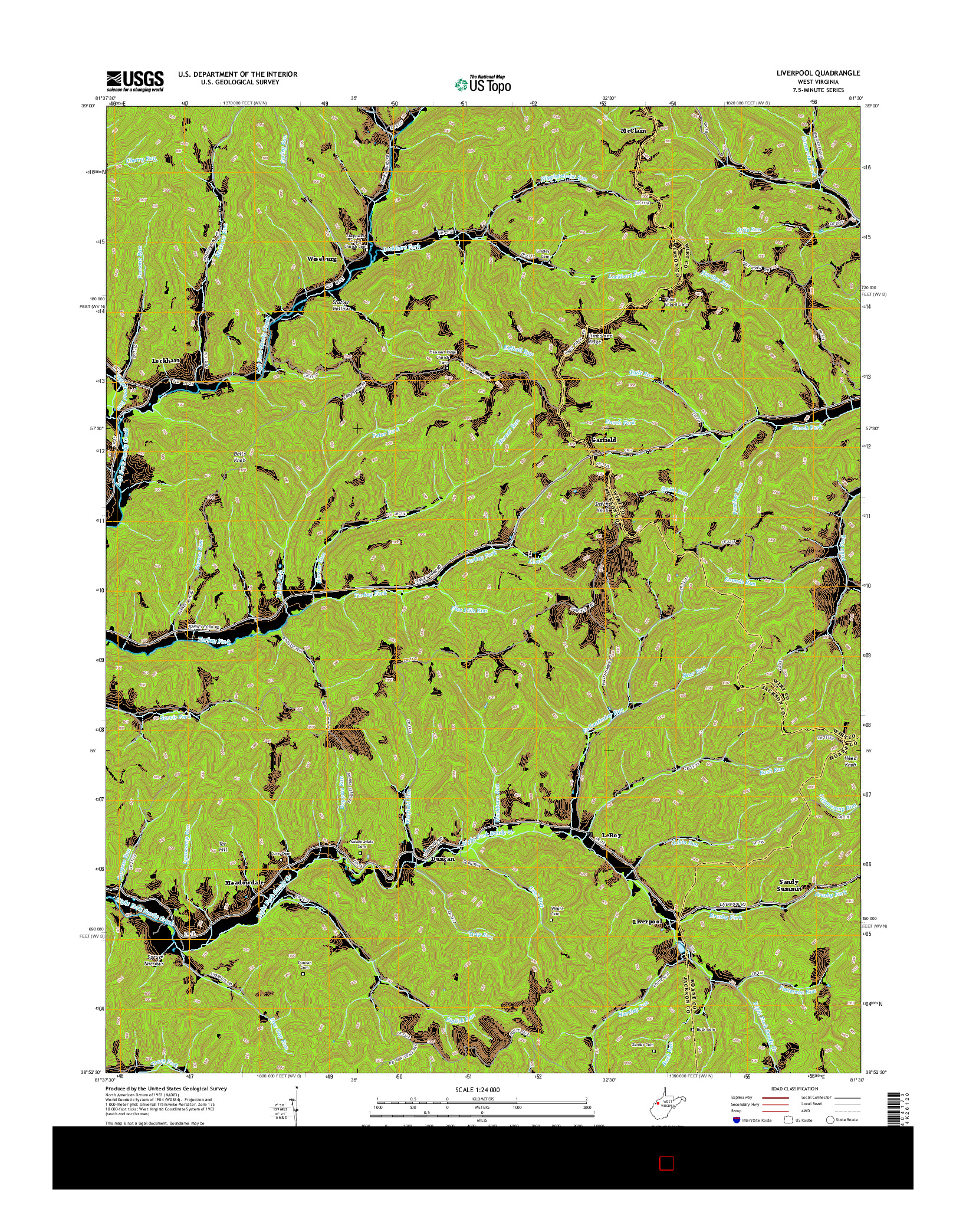 USGS US TOPO 7.5-MINUTE MAP FOR LIVERPOOL, WV 2014