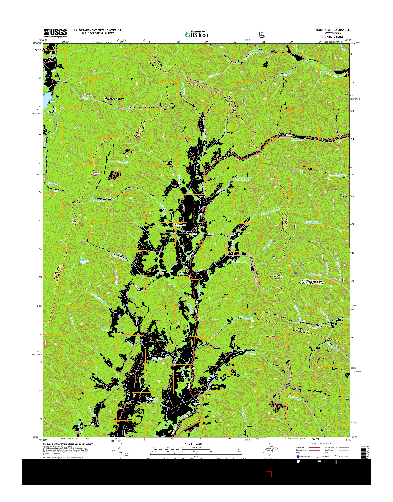 USGS US TOPO 7.5-MINUTE MAP FOR MONTROSE, WV 2014