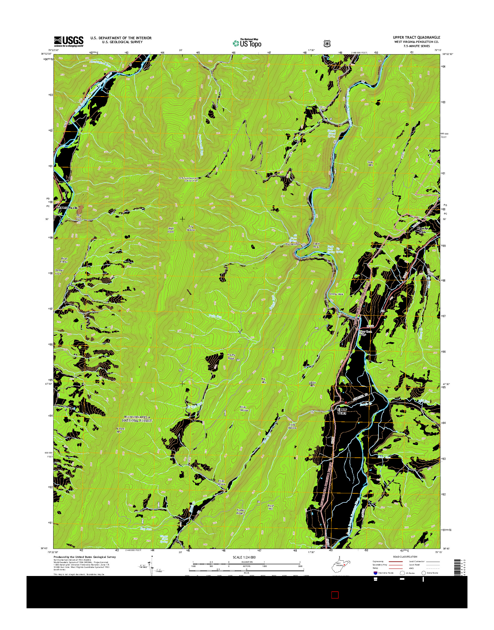 USGS US TOPO 7.5-MINUTE MAP FOR UPPER TRACT, WV 2014