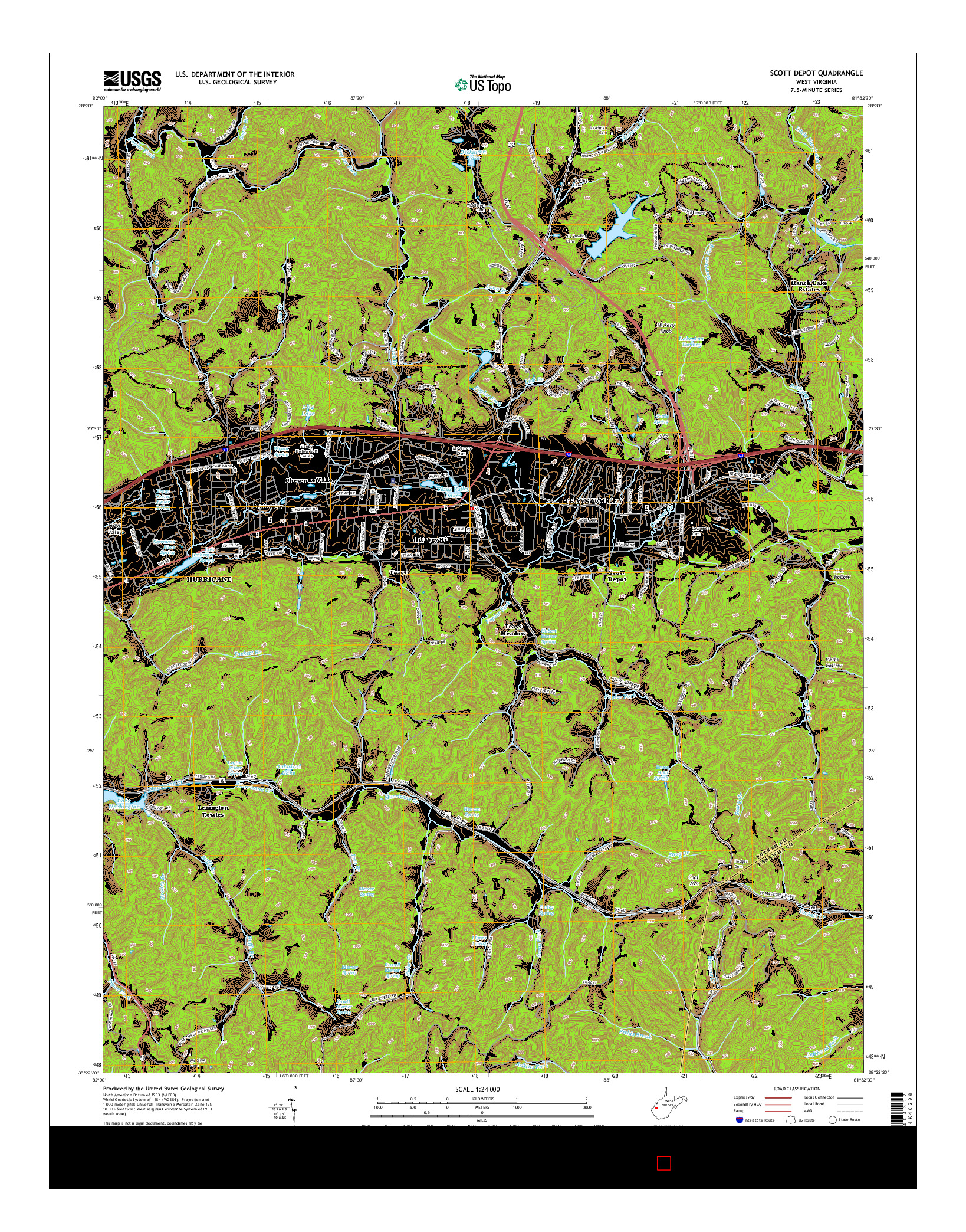 USGS US TOPO 7.5-MINUTE MAP FOR SCOTT DEPOT, WV 2014