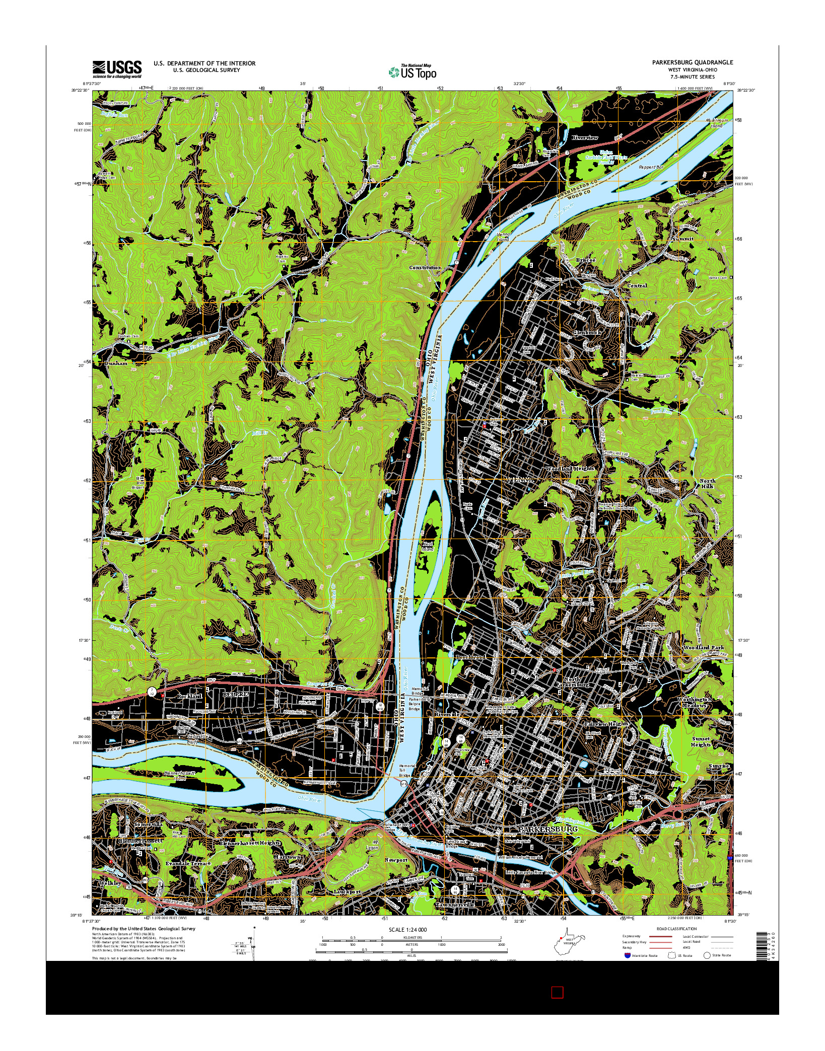 USGS US TOPO 7.5-MINUTE MAP FOR PARKERSBURG, WV-OH 2014