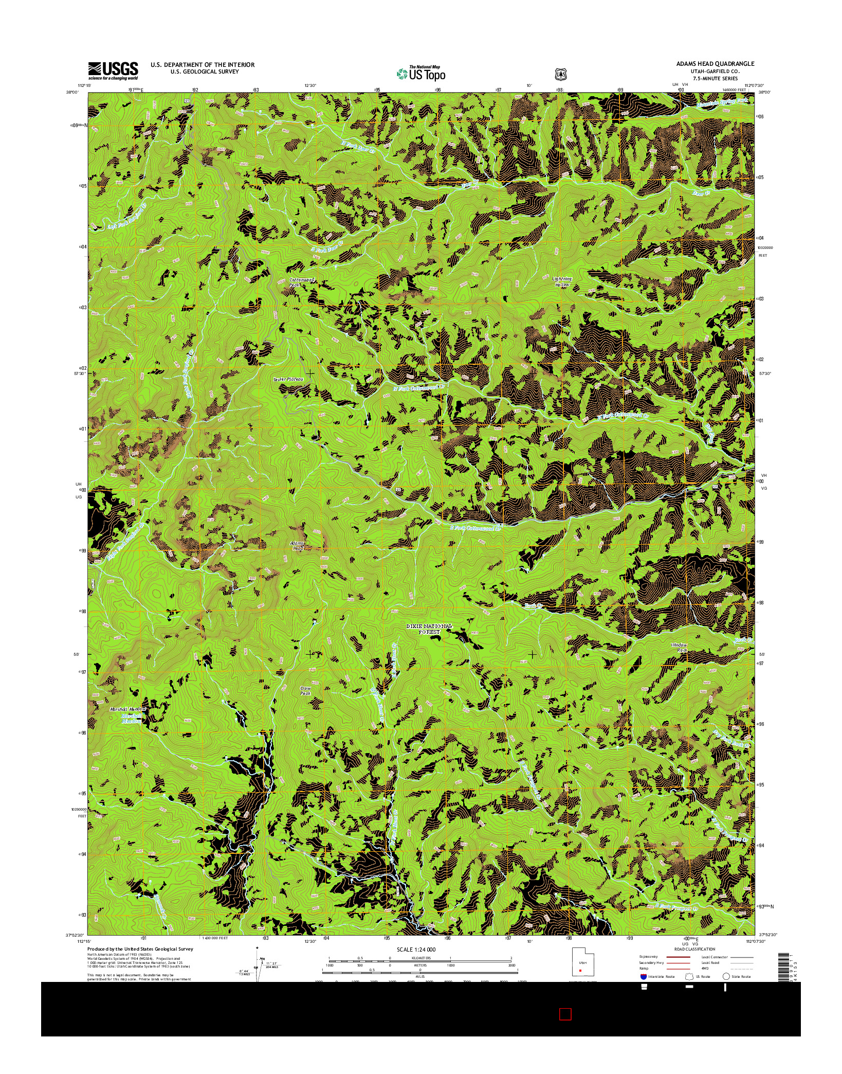 USGS US TOPO 7.5-MINUTE MAP FOR ADAMS HEAD, UT 2014