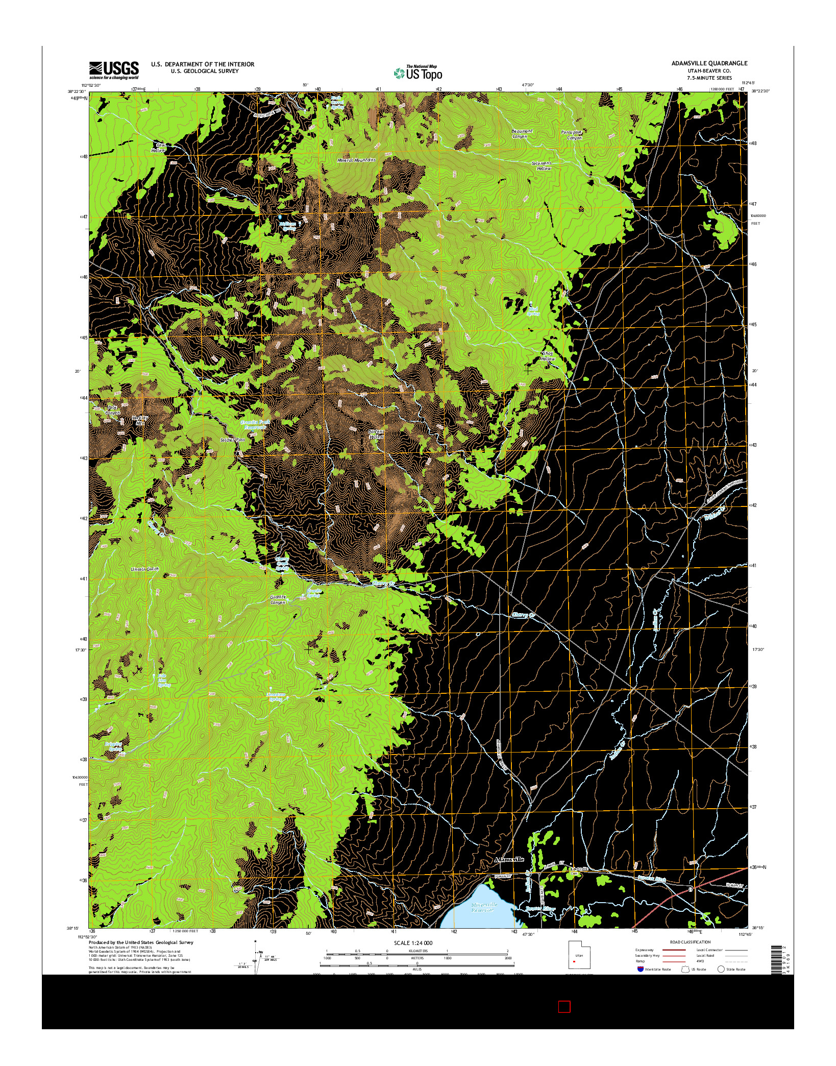 USGS US TOPO 7.5-MINUTE MAP FOR ADAMSVILLE, UT 2014