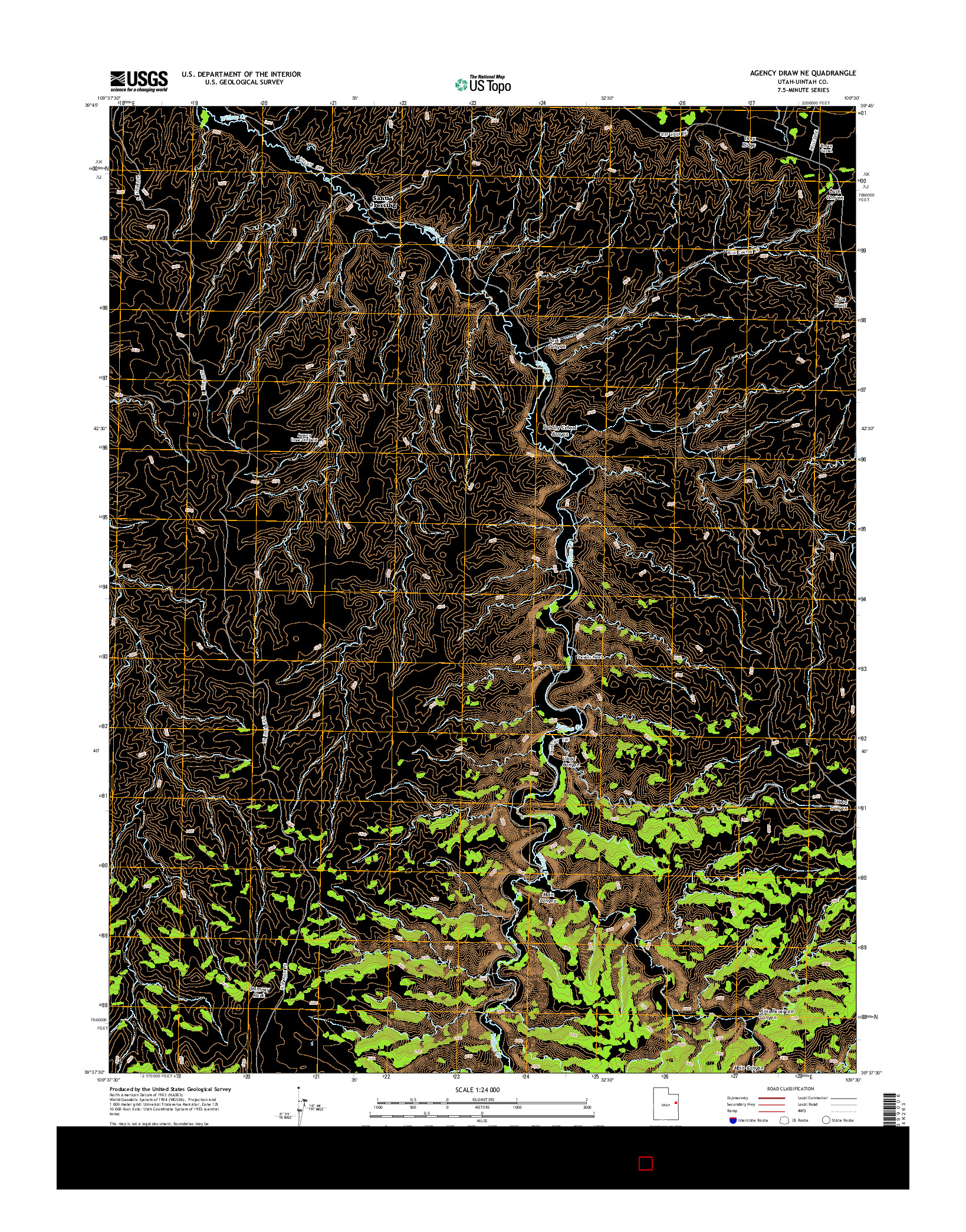 USGS US TOPO 7.5-MINUTE MAP FOR AGENCY DRAW NE, UT 2014