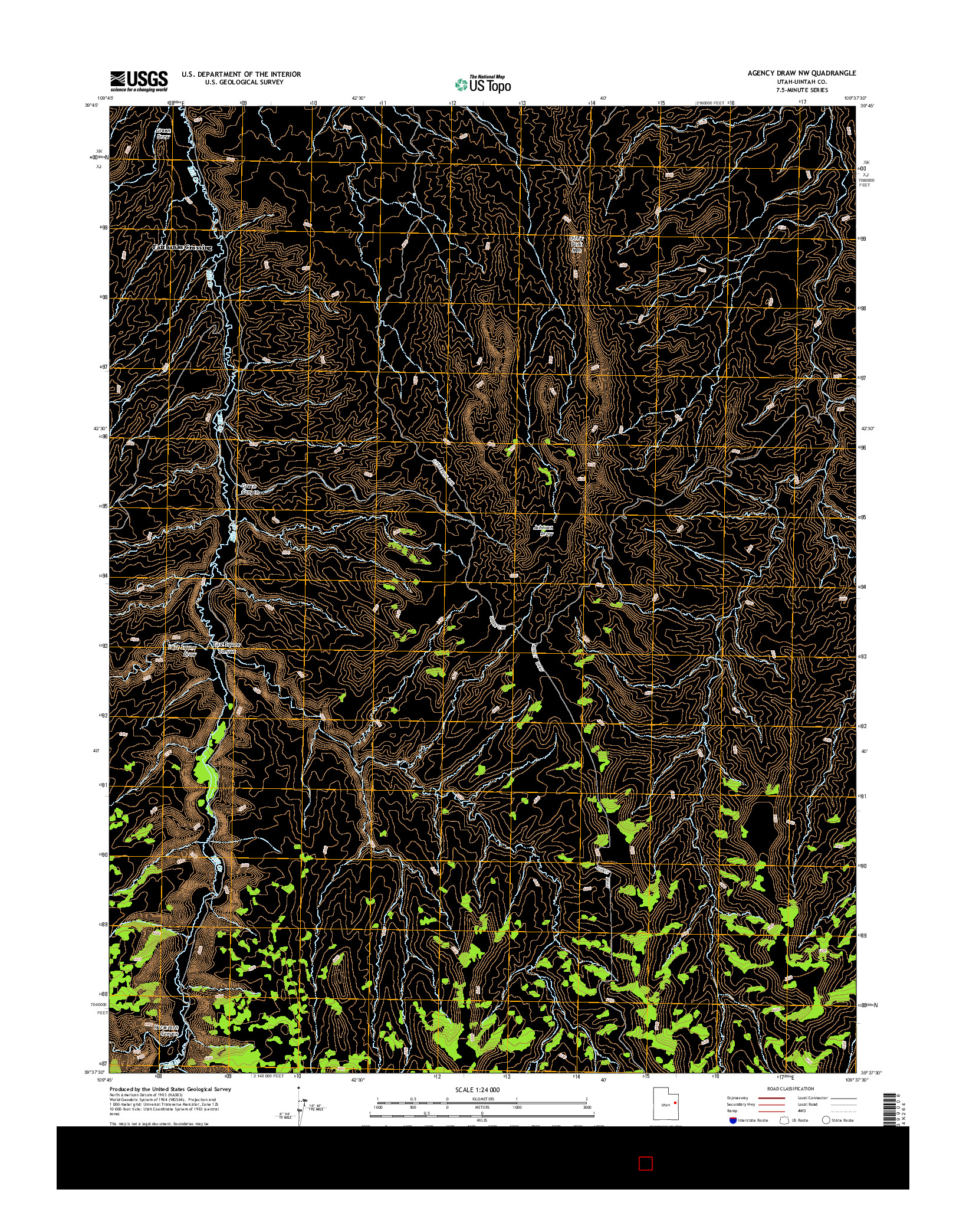 USGS US TOPO 7.5-MINUTE MAP FOR AGENCY DRAW NW, UT 2014