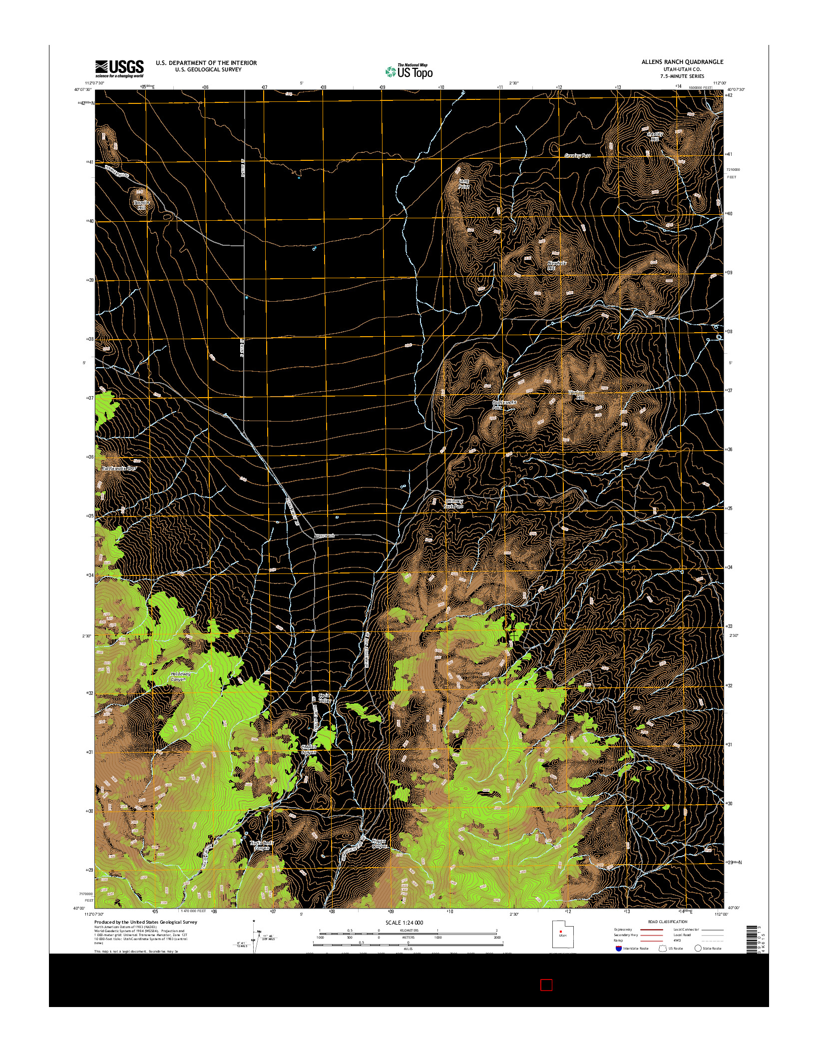 USGS US TOPO 7.5-MINUTE MAP FOR ALLENS RANCH, UT 2014