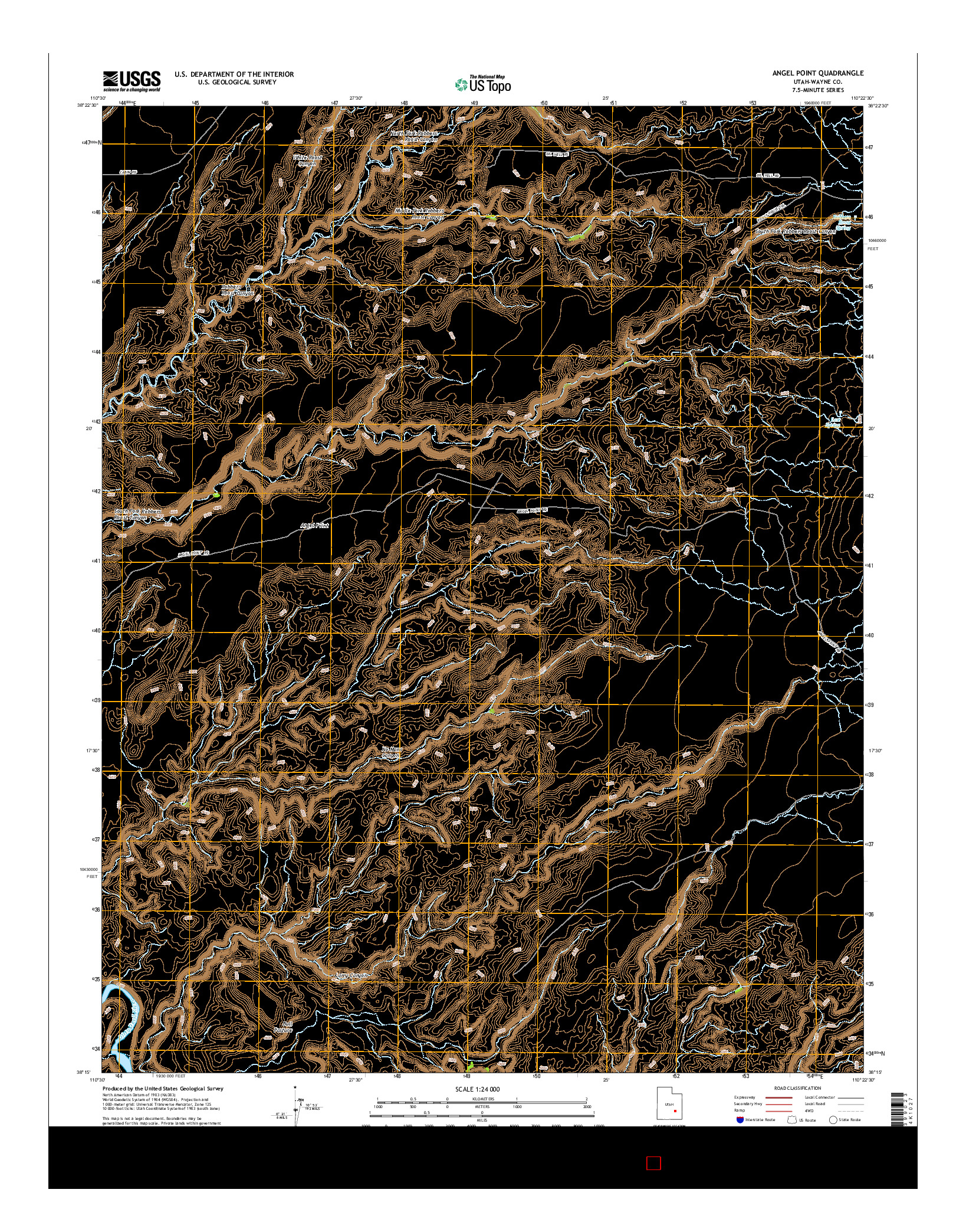 USGS US TOPO 7.5-MINUTE MAP FOR ANGEL POINT, UT 2014