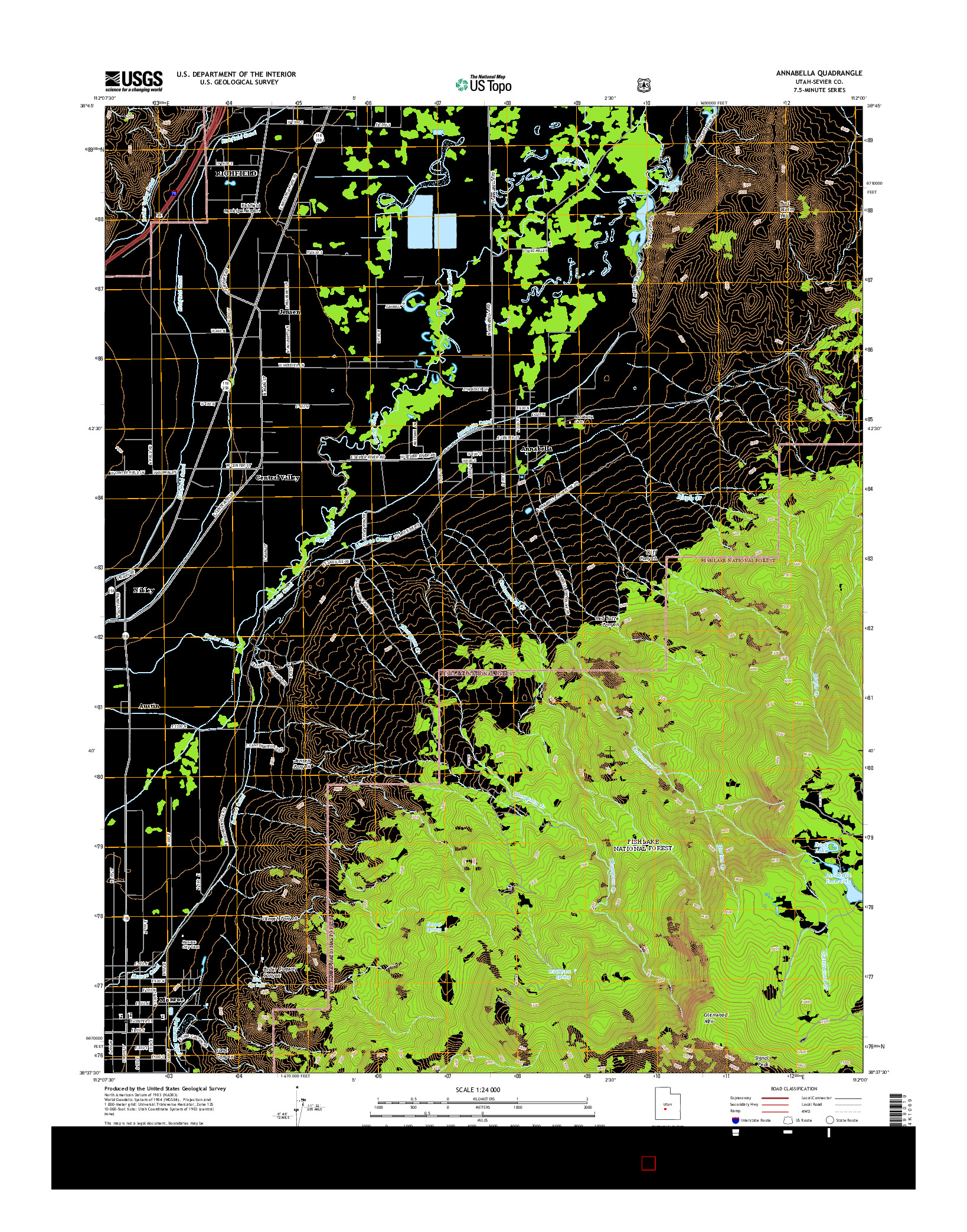 USGS US TOPO 7.5-MINUTE MAP FOR ANNABELLA, UT 2014