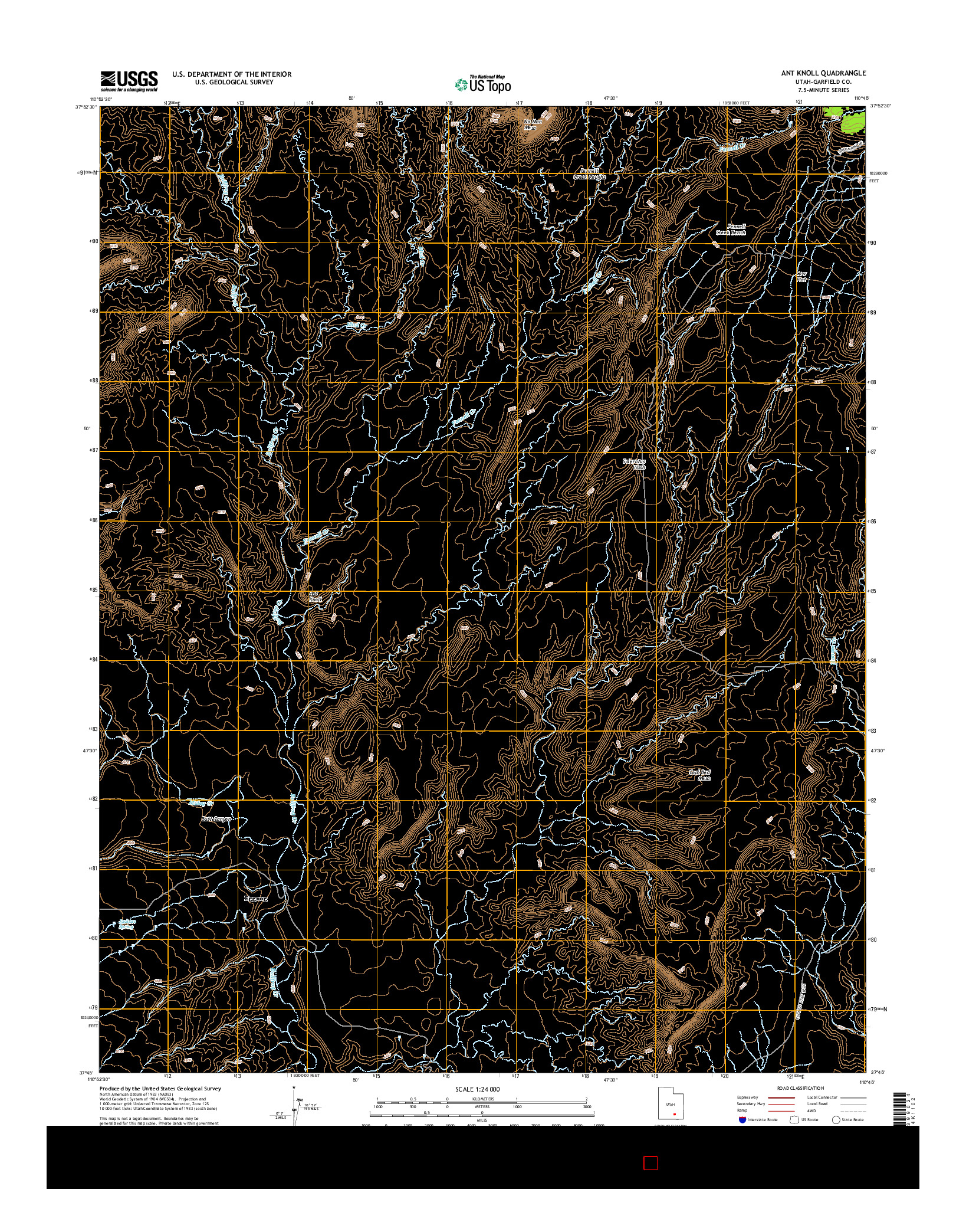 USGS US TOPO 7.5-MINUTE MAP FOR ANT KNOLL, UT 2014