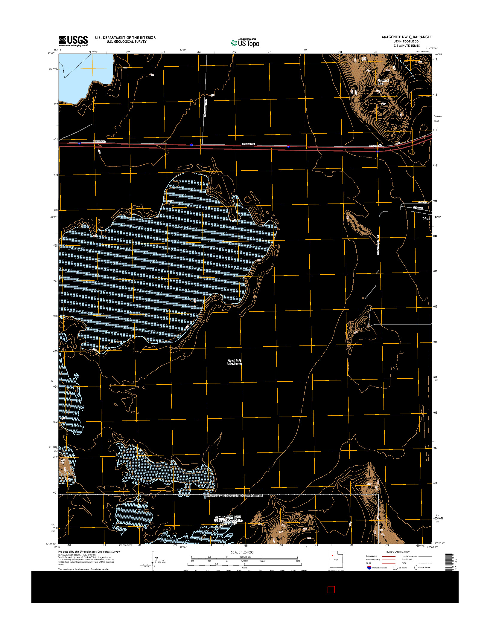USGS US TOPO 7.5-MINUTE MAP FOR ARAGONITE NW, UT 2014